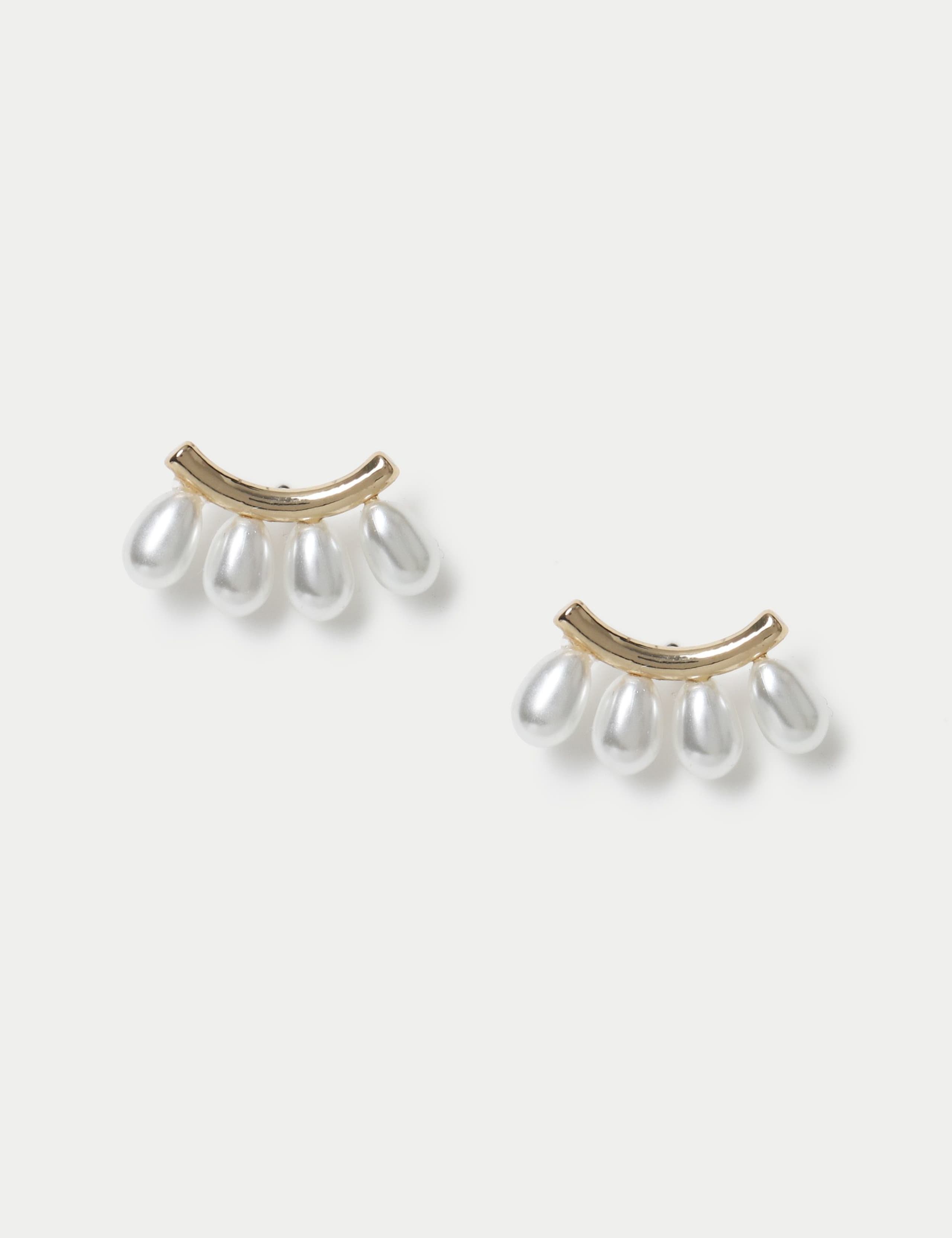 Pearl Effect Stud Earrings 1 of 2