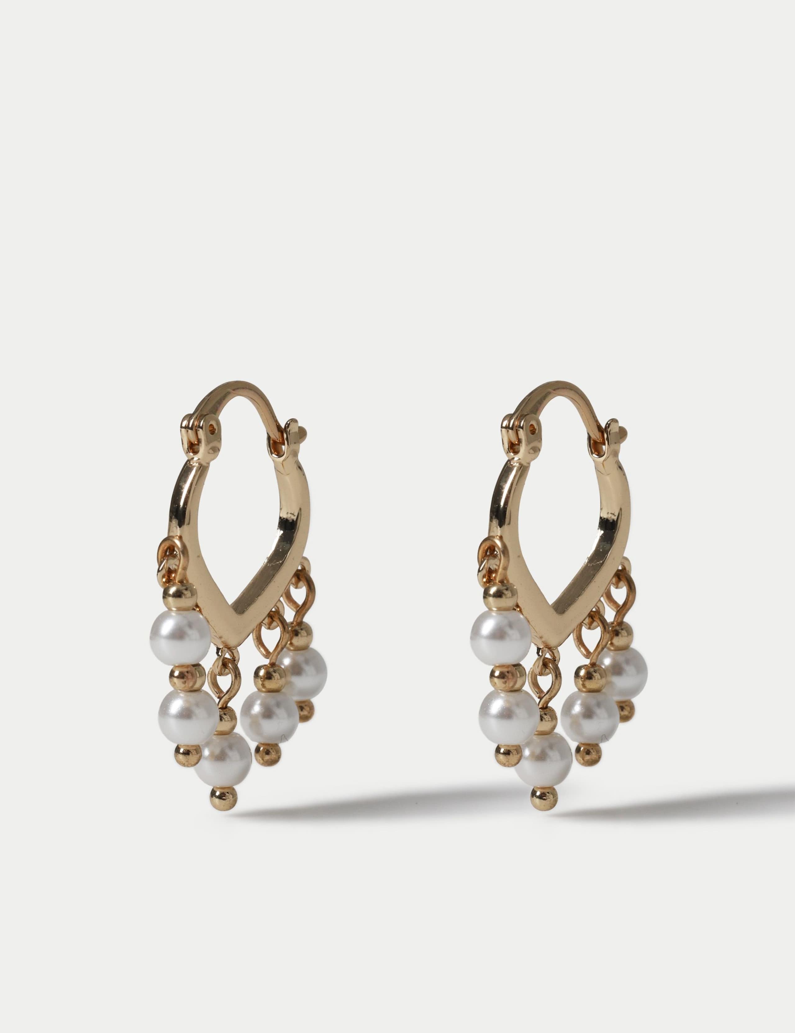 Tassel Drop Hoop Earrings 1 of 2