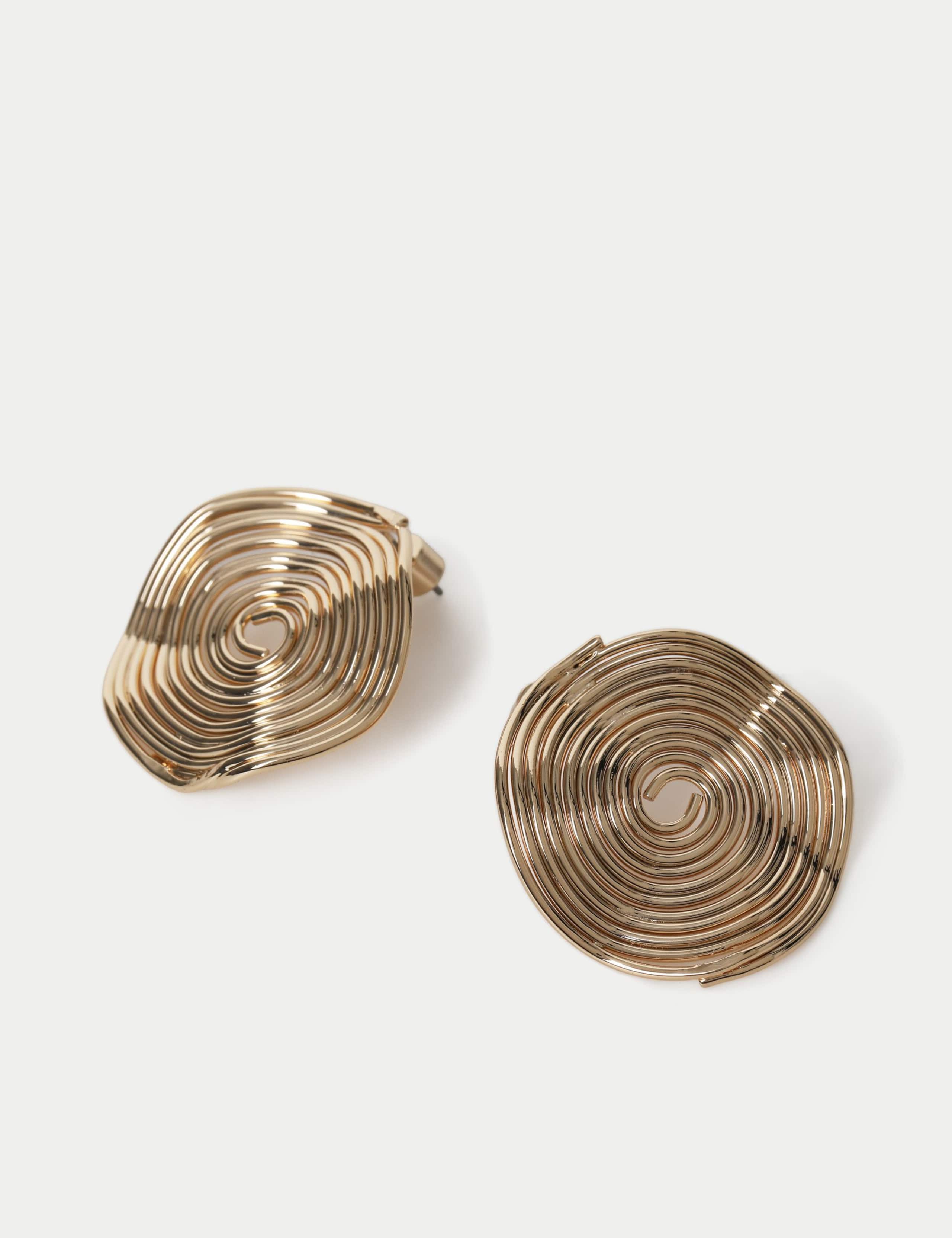 Oversized Ridge Circle Stud Earrings 2 of 2