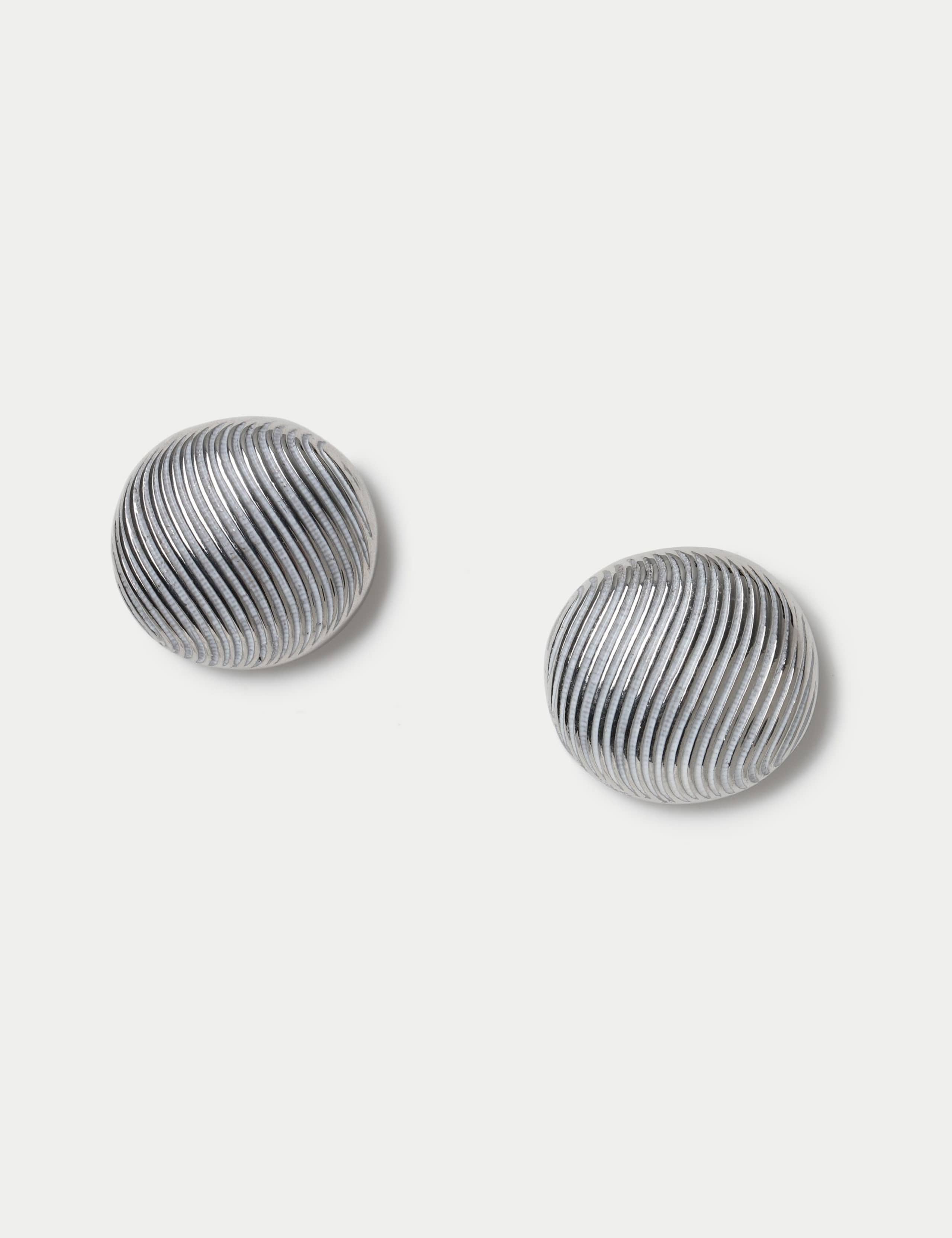 Textured Circle Stud Earrings 1 of 2