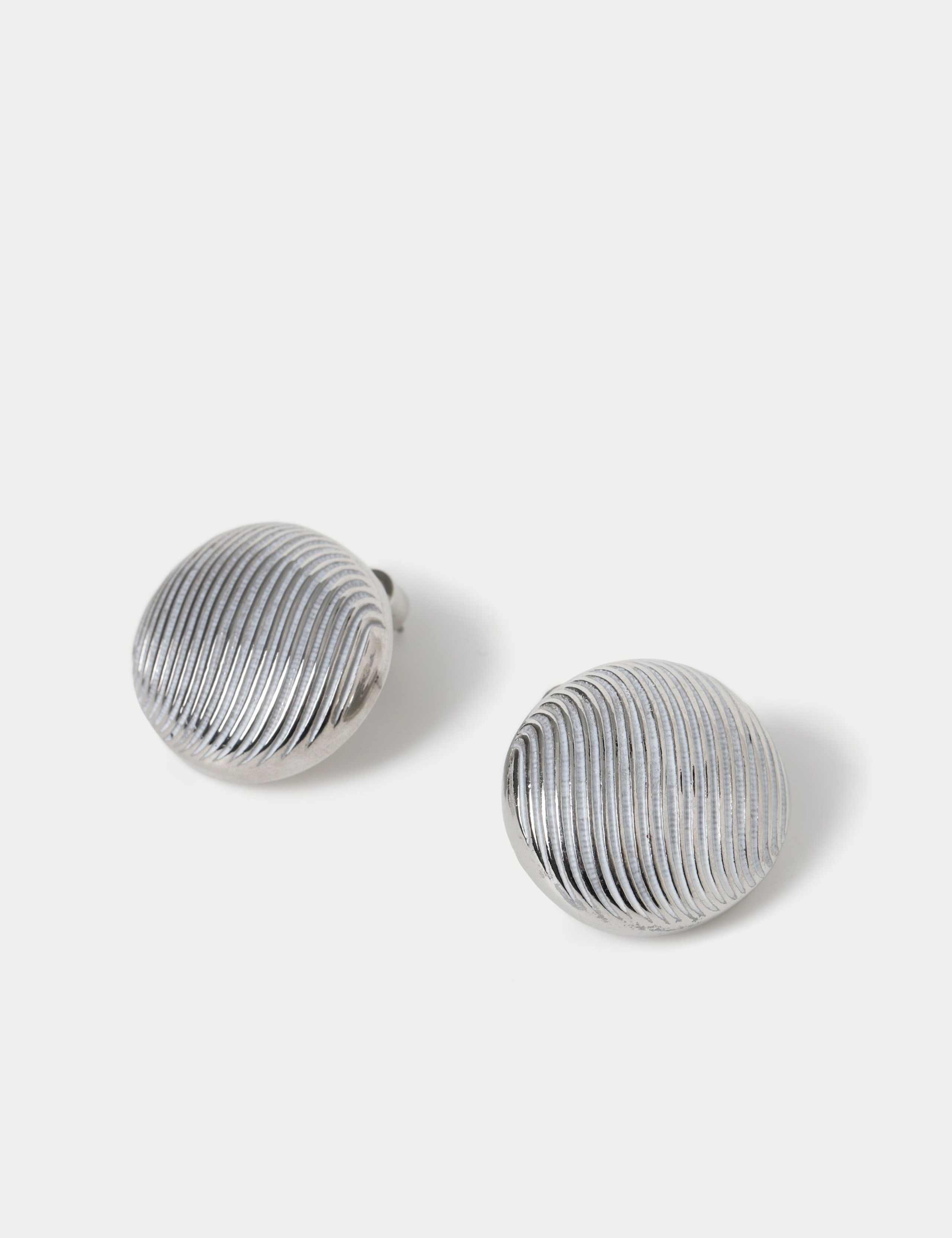 Textured Circle Stud Earrings 2 of 2