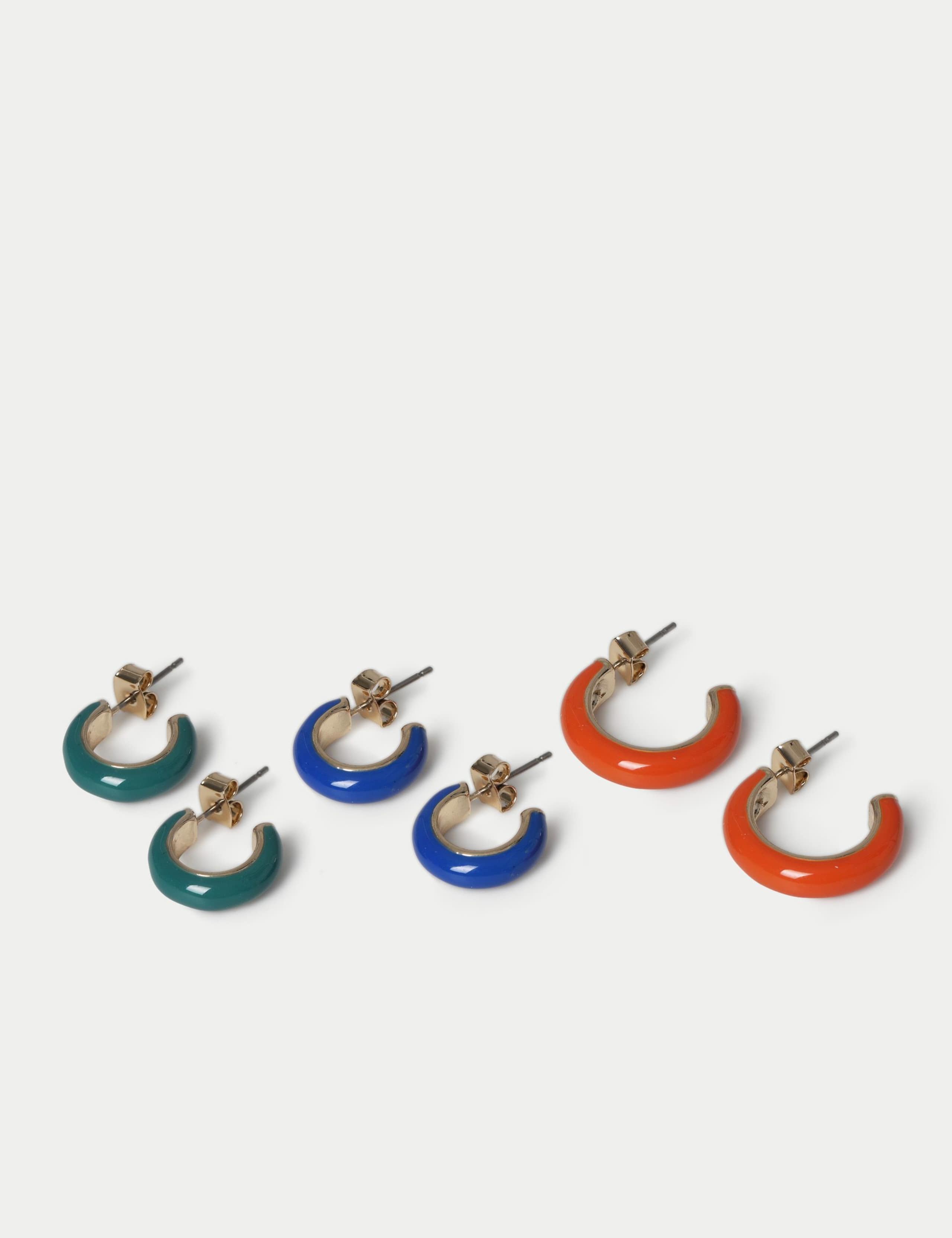 3 Pack Colourful Hoop Earrings 2 of 2