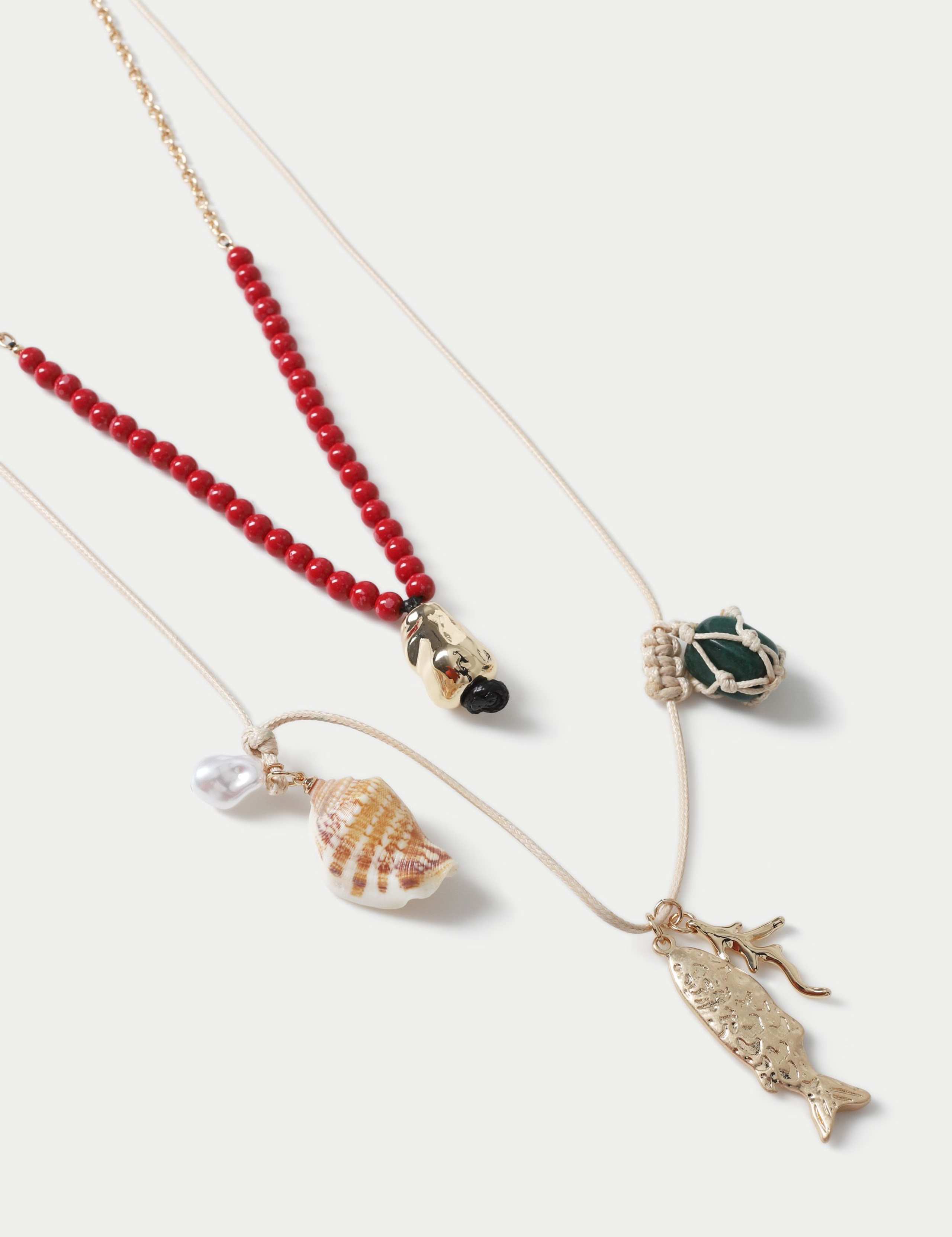 Beaded Multi Long Pendant Necklace 2 of 2