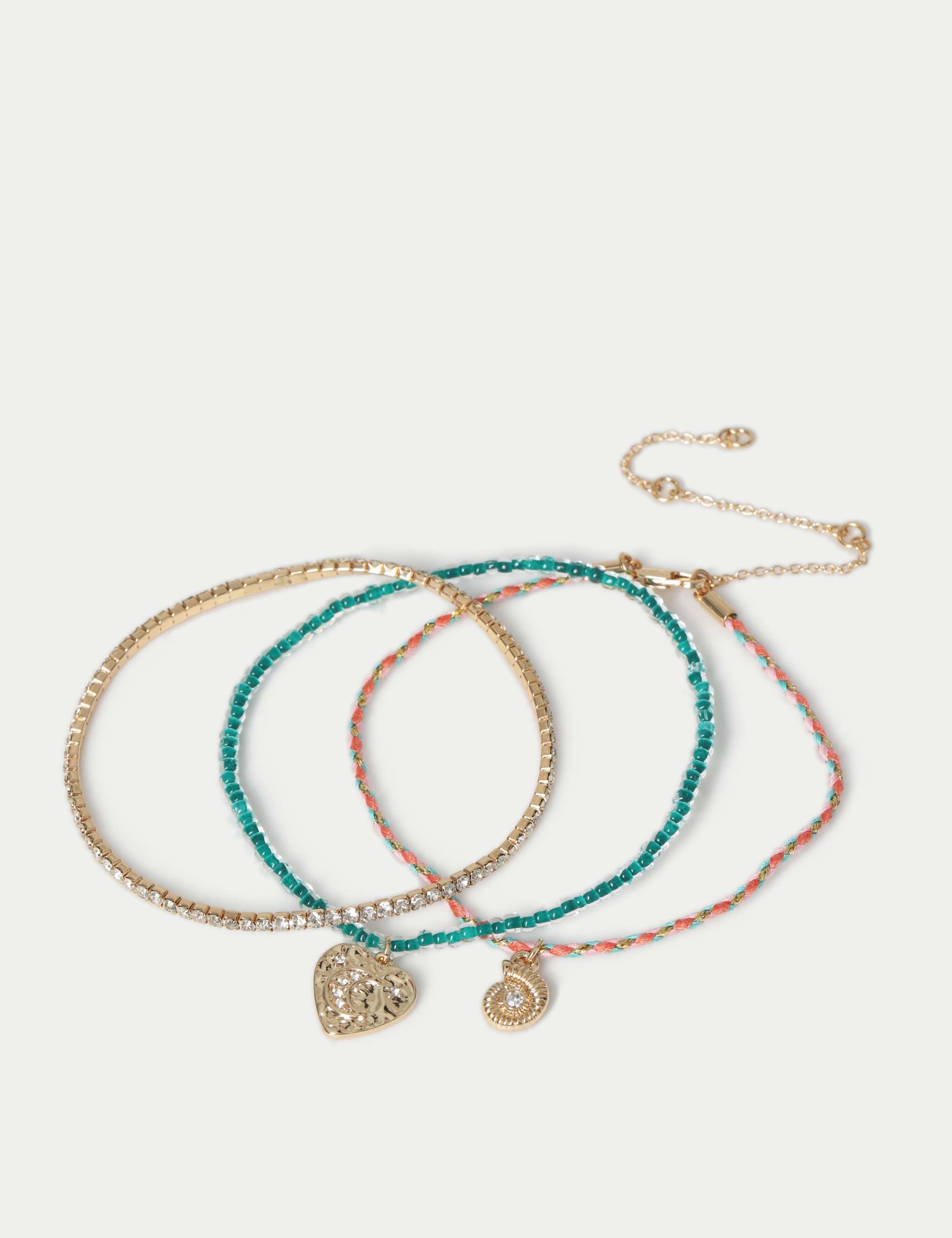 3 Pack Beaded Charm Anklet 2 of 2