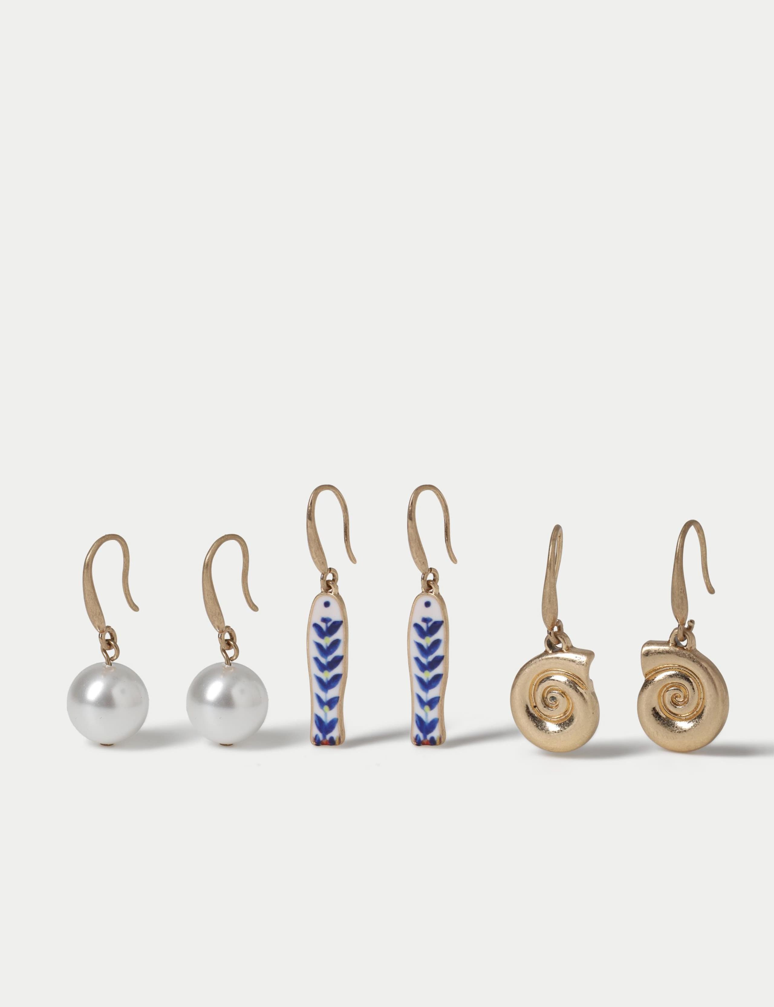 3 Pack Ceramic Cham Fish Hook Earrings 1 of 2