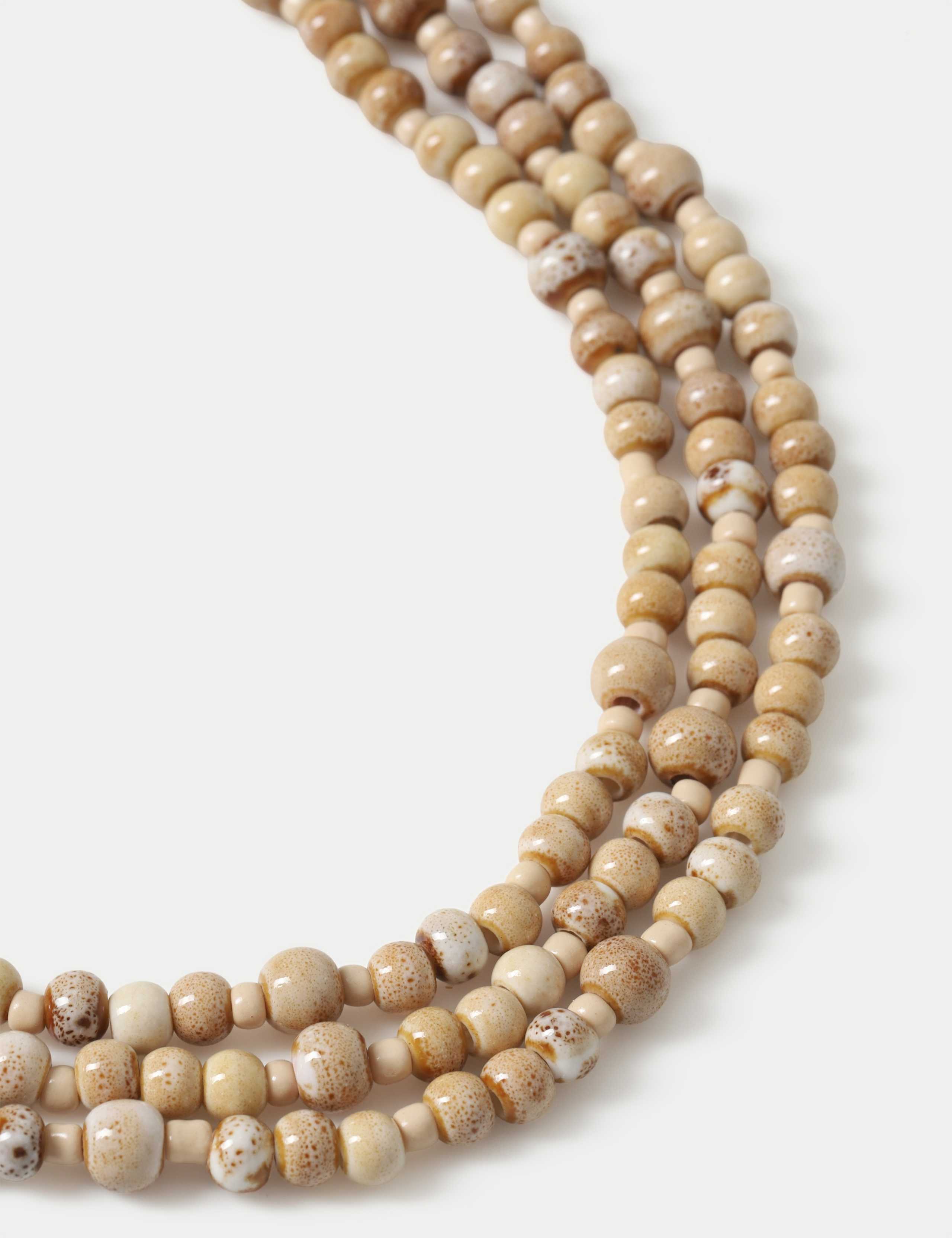 Ceramic Beaded Multirow Necklace 2 of 2