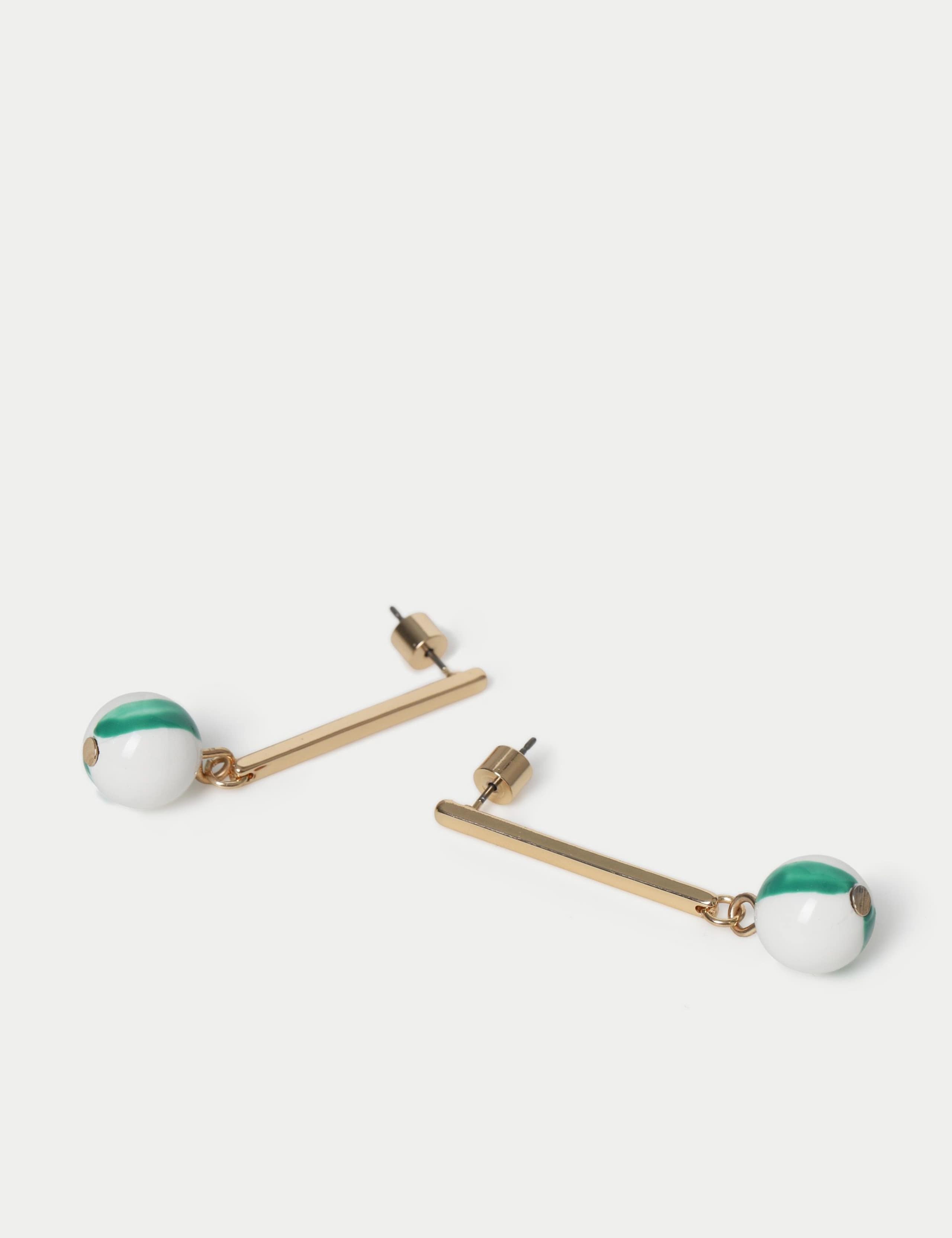 Ceramic Bead Stick Drop Earrings 2 of 2
