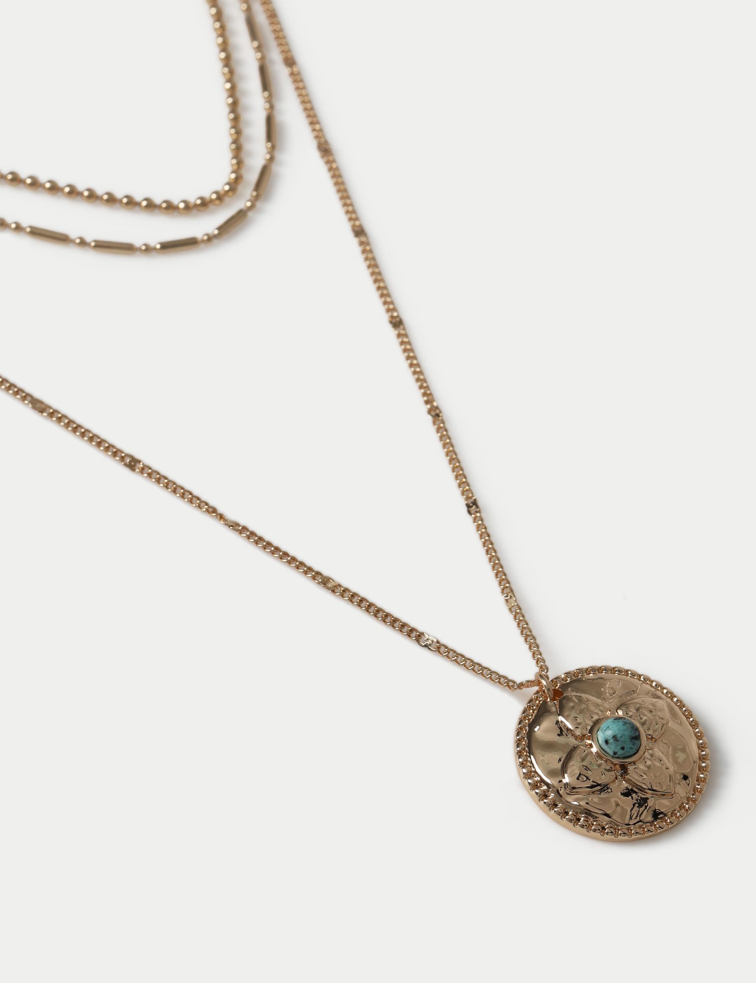 Multirow Natural Stone Pendant Necklace 2 of 2