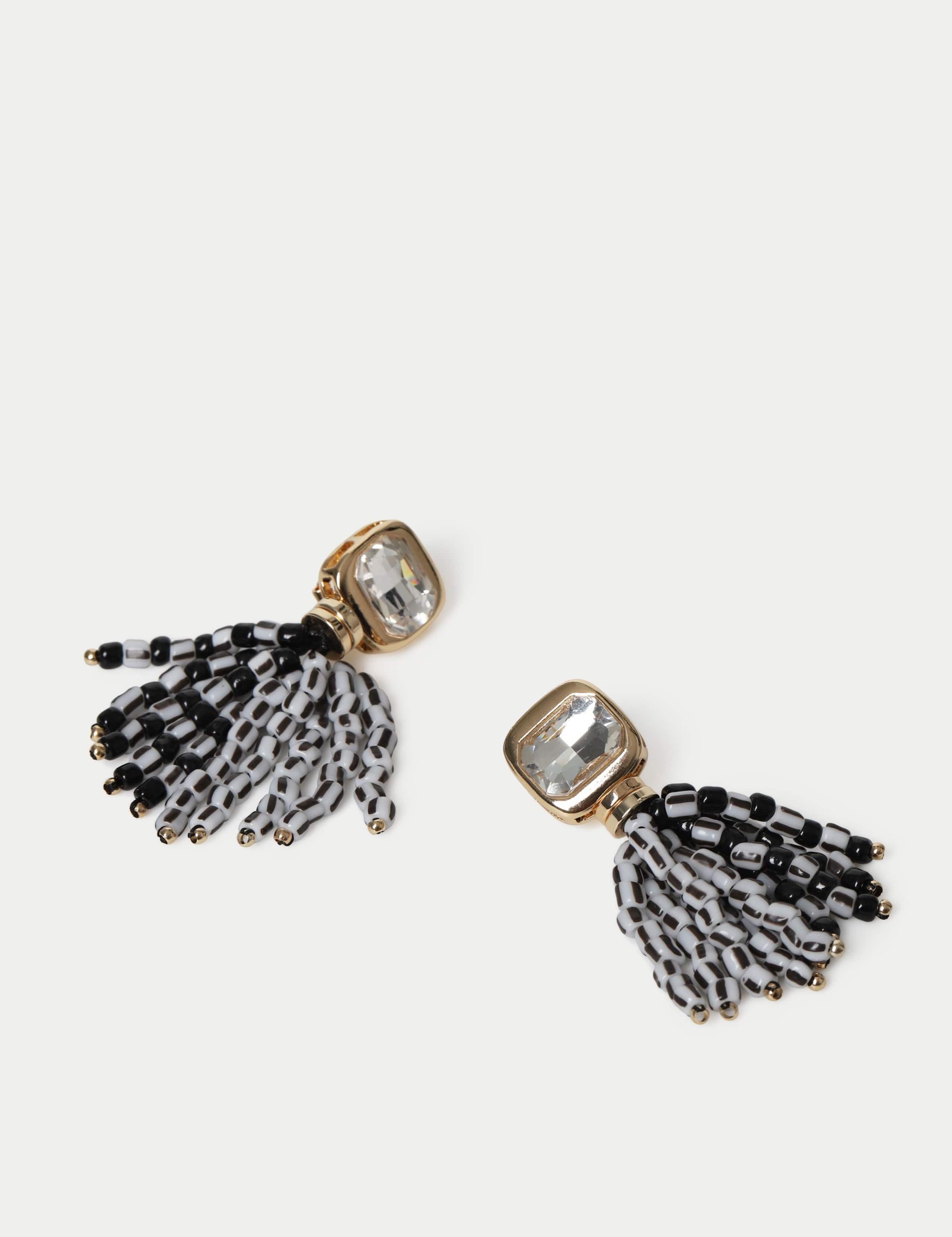 Beaded Tassel Drop Earrings 2 of 2