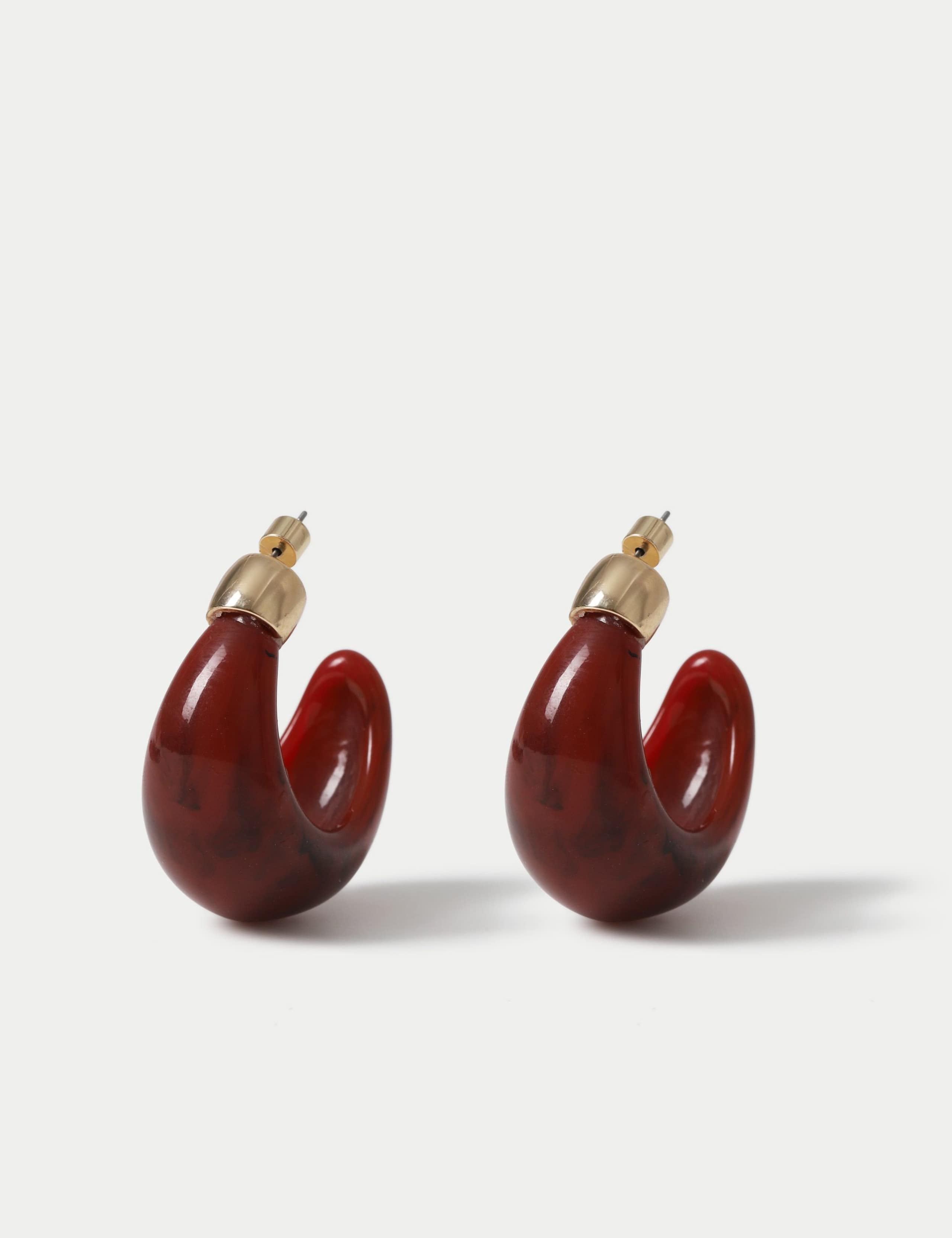 Chunky Resin Hoop Earrings 1 of 2