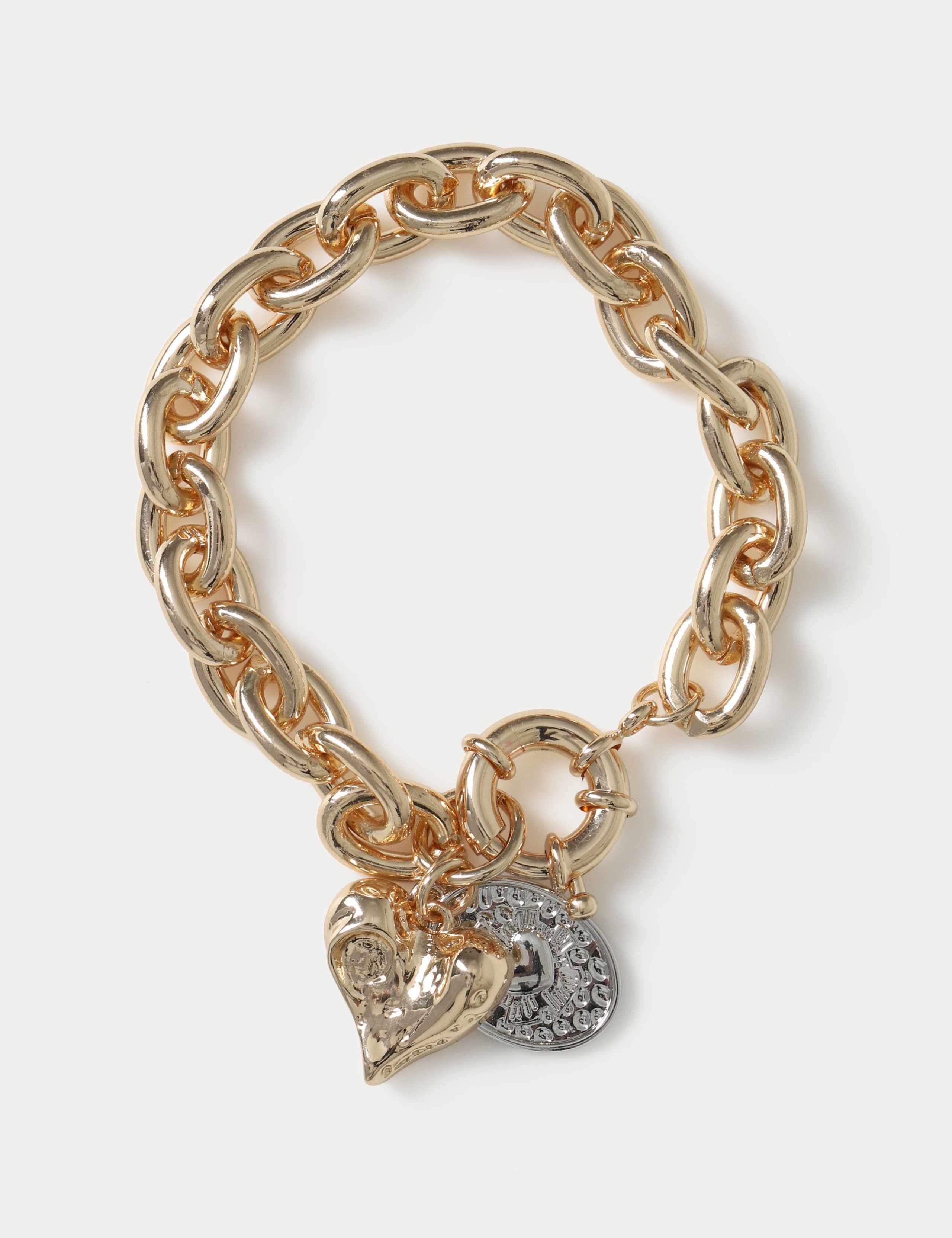 Mixed Metal Heart Bracelet 1 of 2