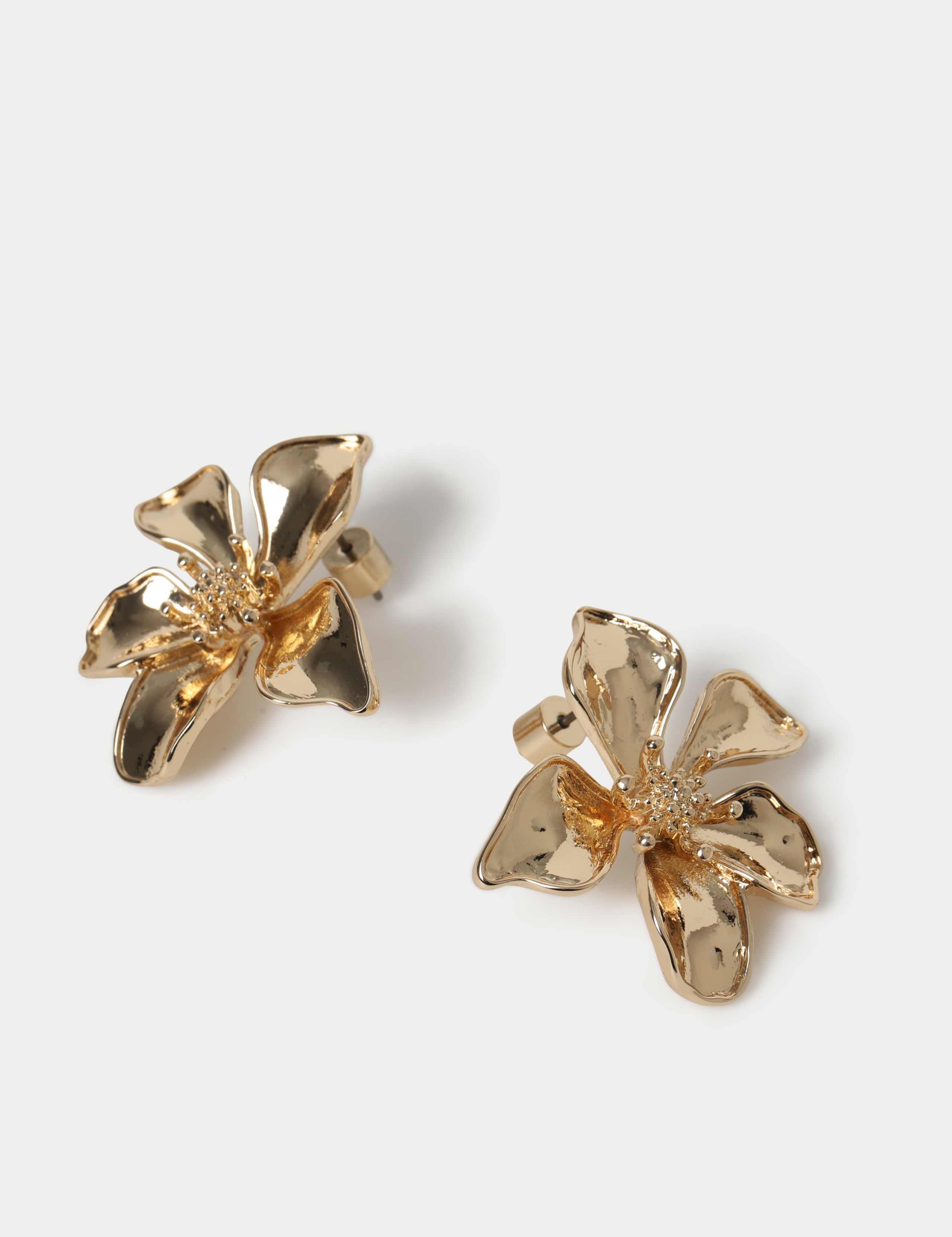 Metal Flower Stud Earrings 2 of 2