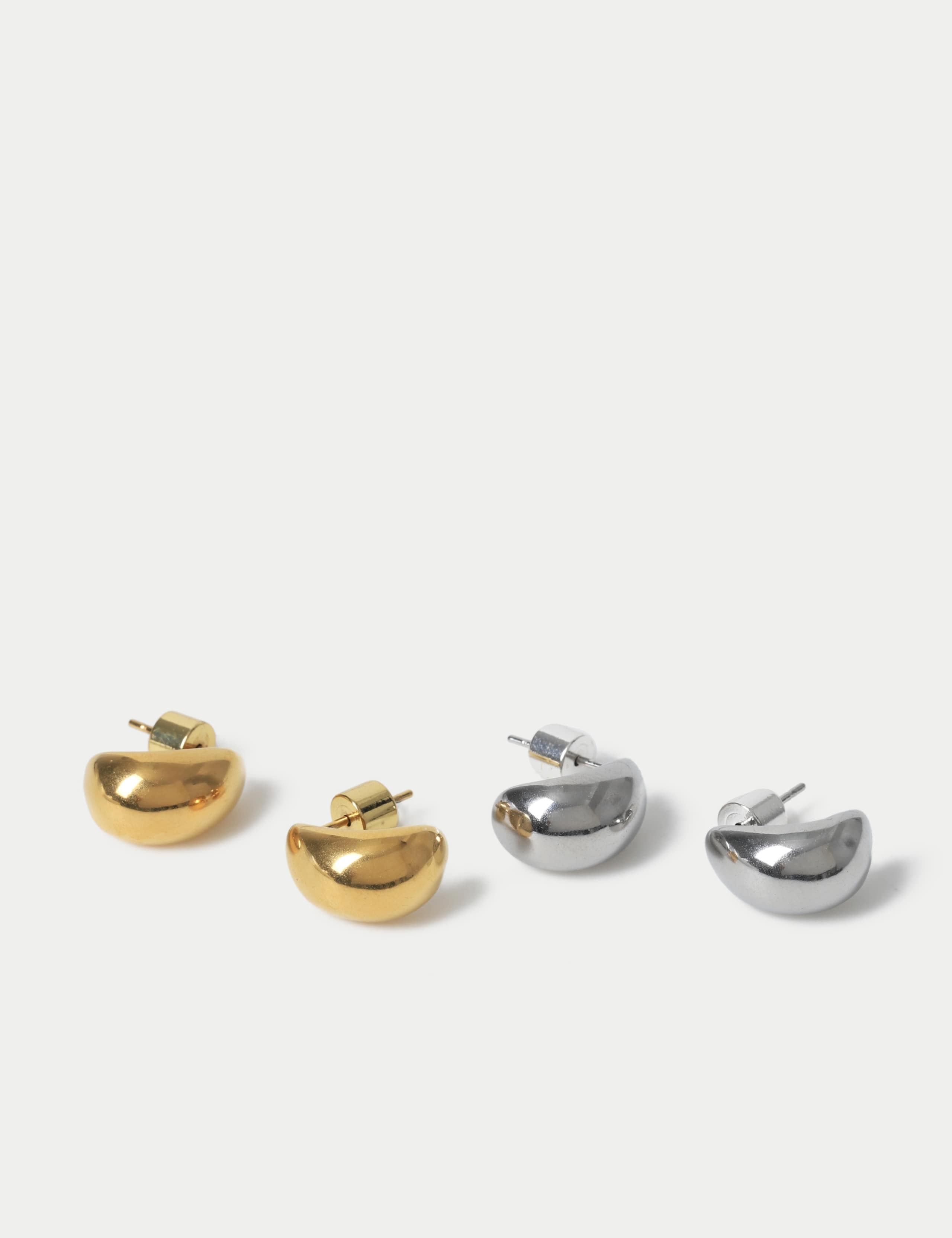 2 Pack Stainless Steel Drop Earrings 2 of 2