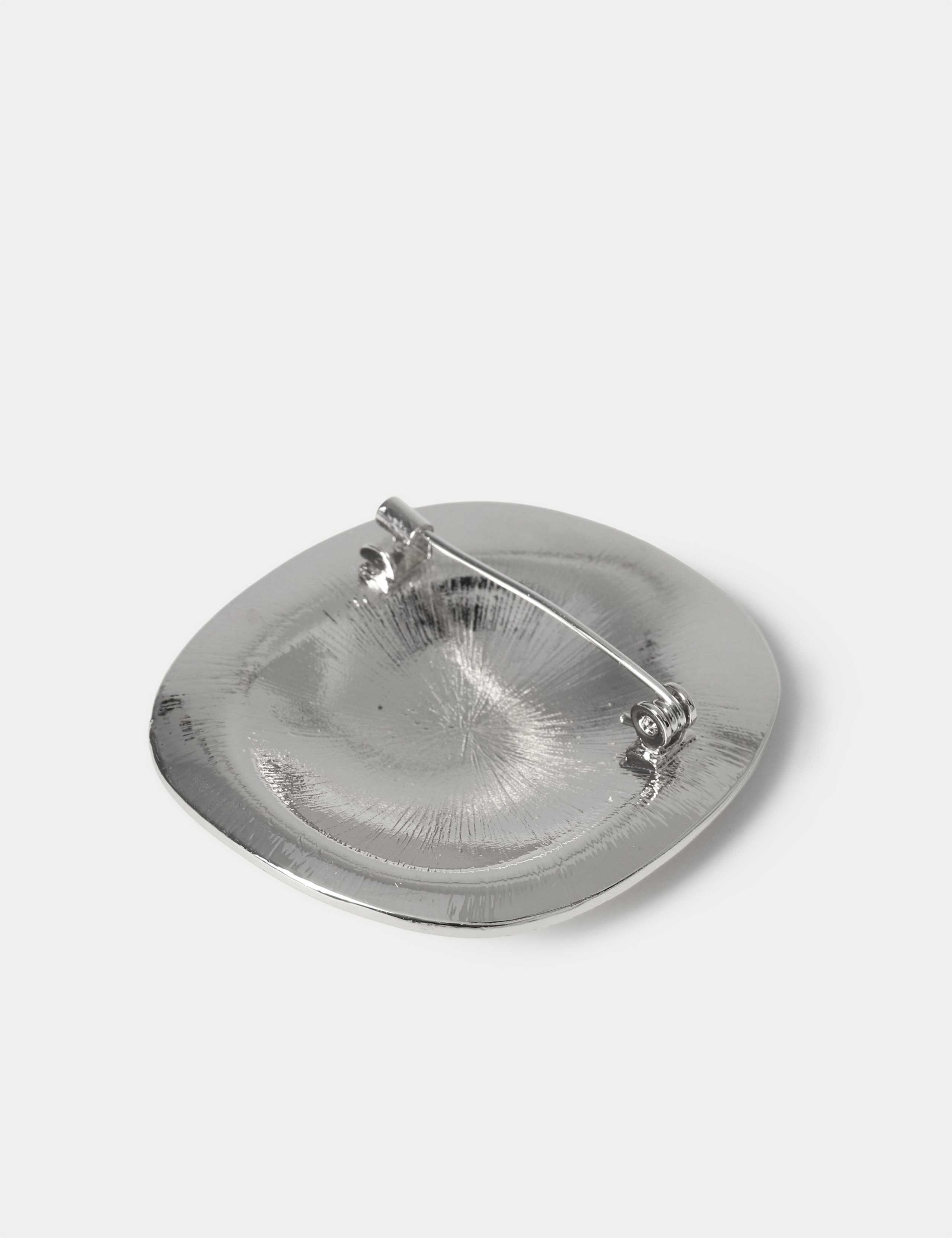 Silver Tone Clean Circular Brooch 3 of 3