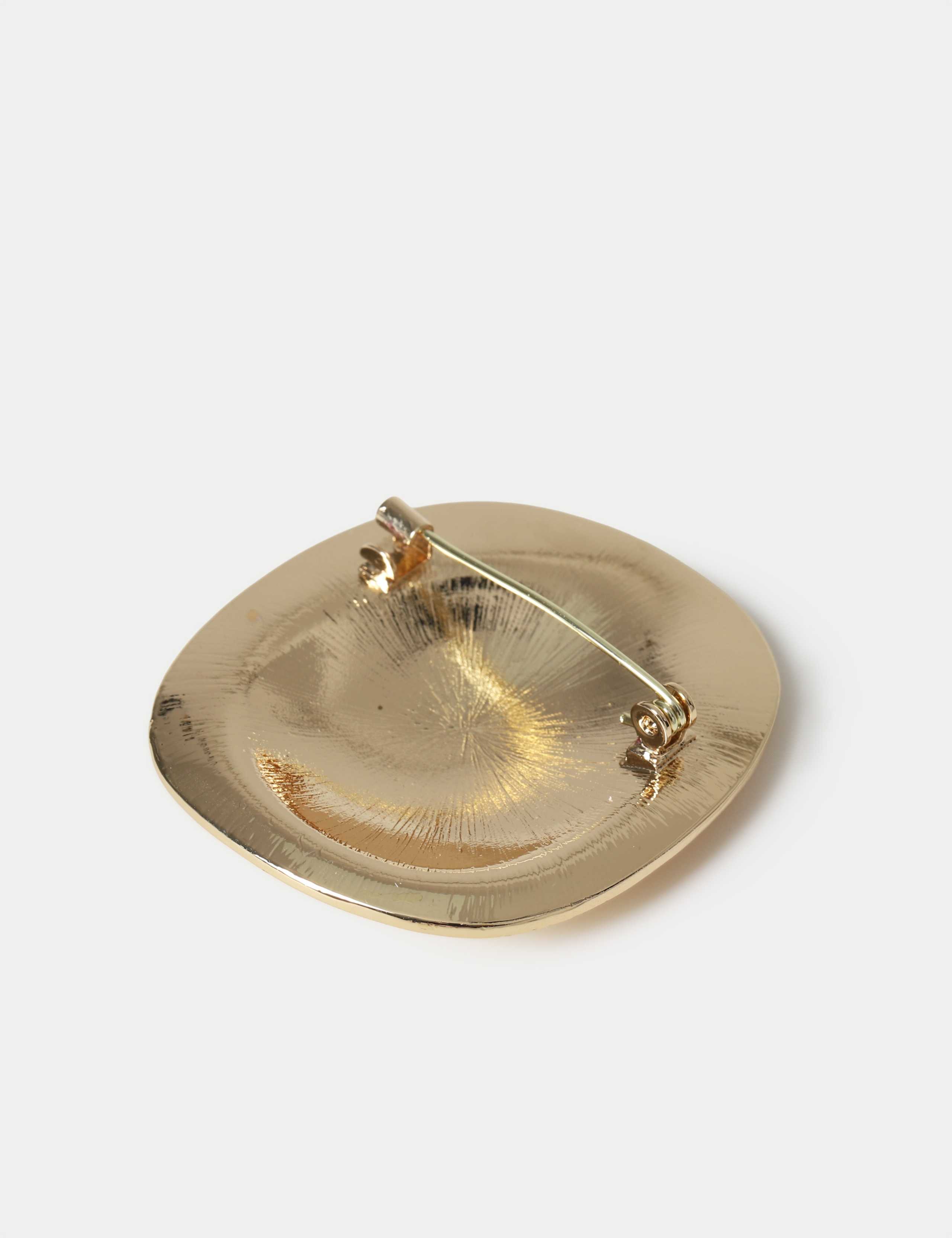 Gold Tone Clean Circular Brooch 3 of 3