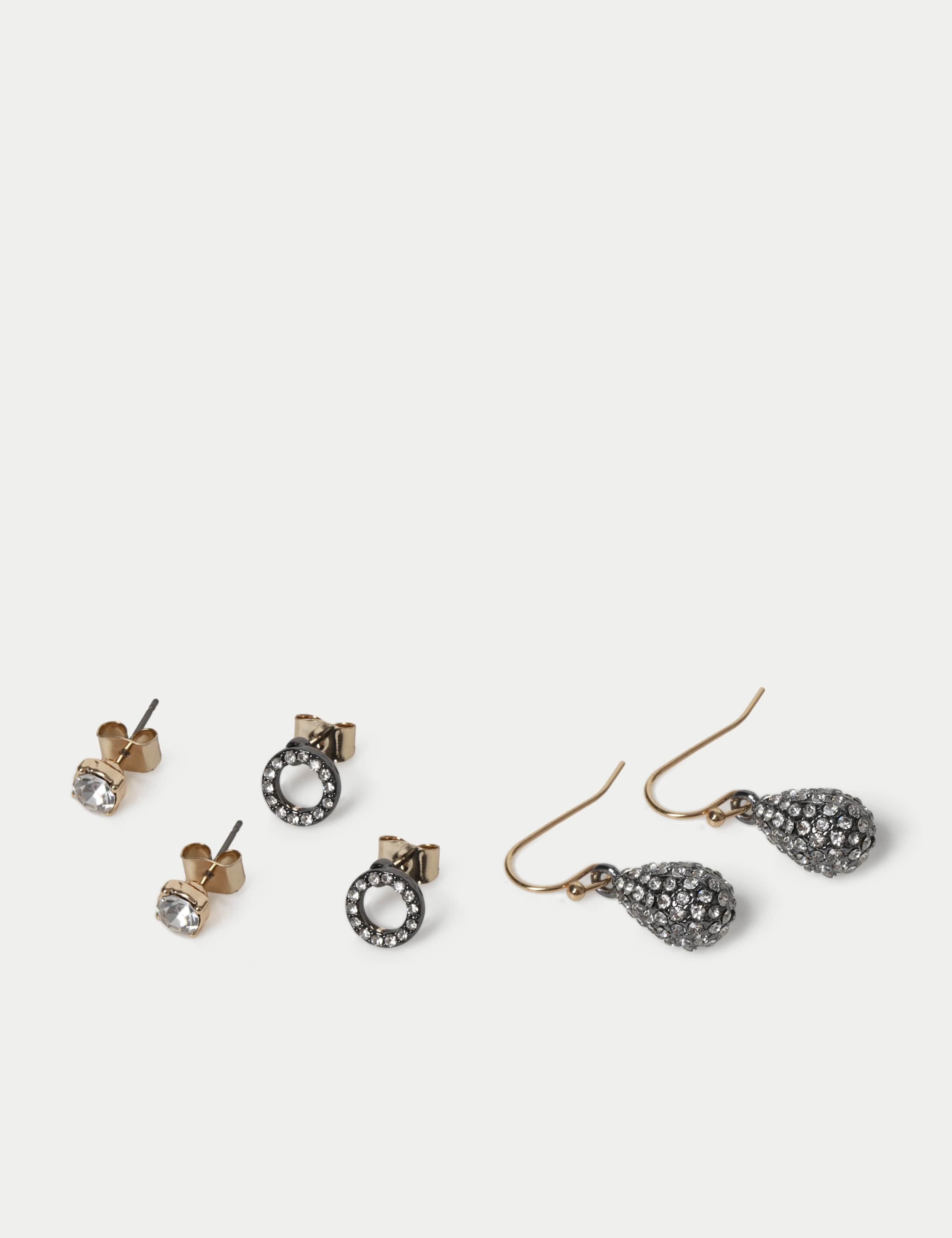 Christmas 3 Pack Cyrstal Stud Earrings 2 of 2