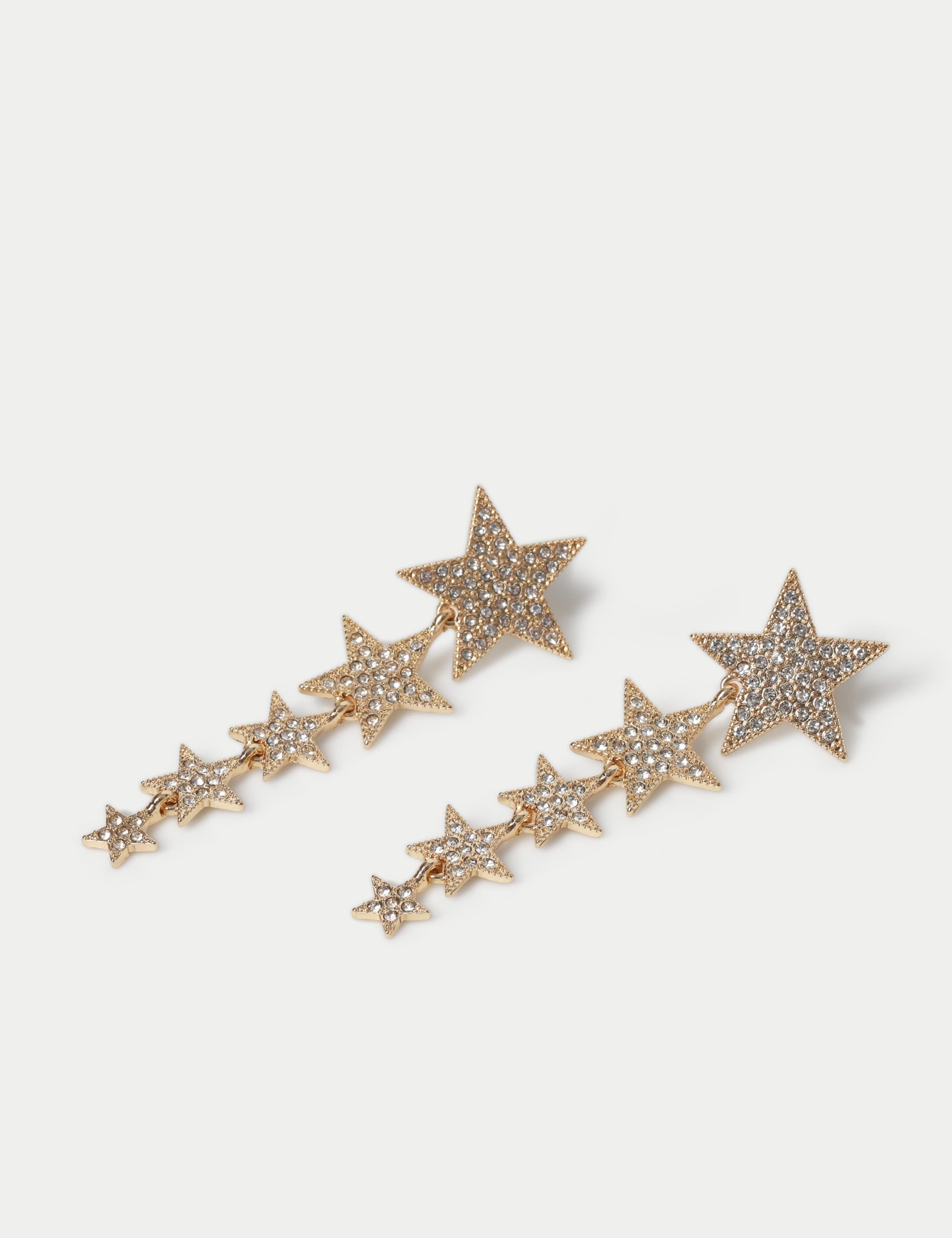 Christmas Gold Star Drop Earrings 2 of 2