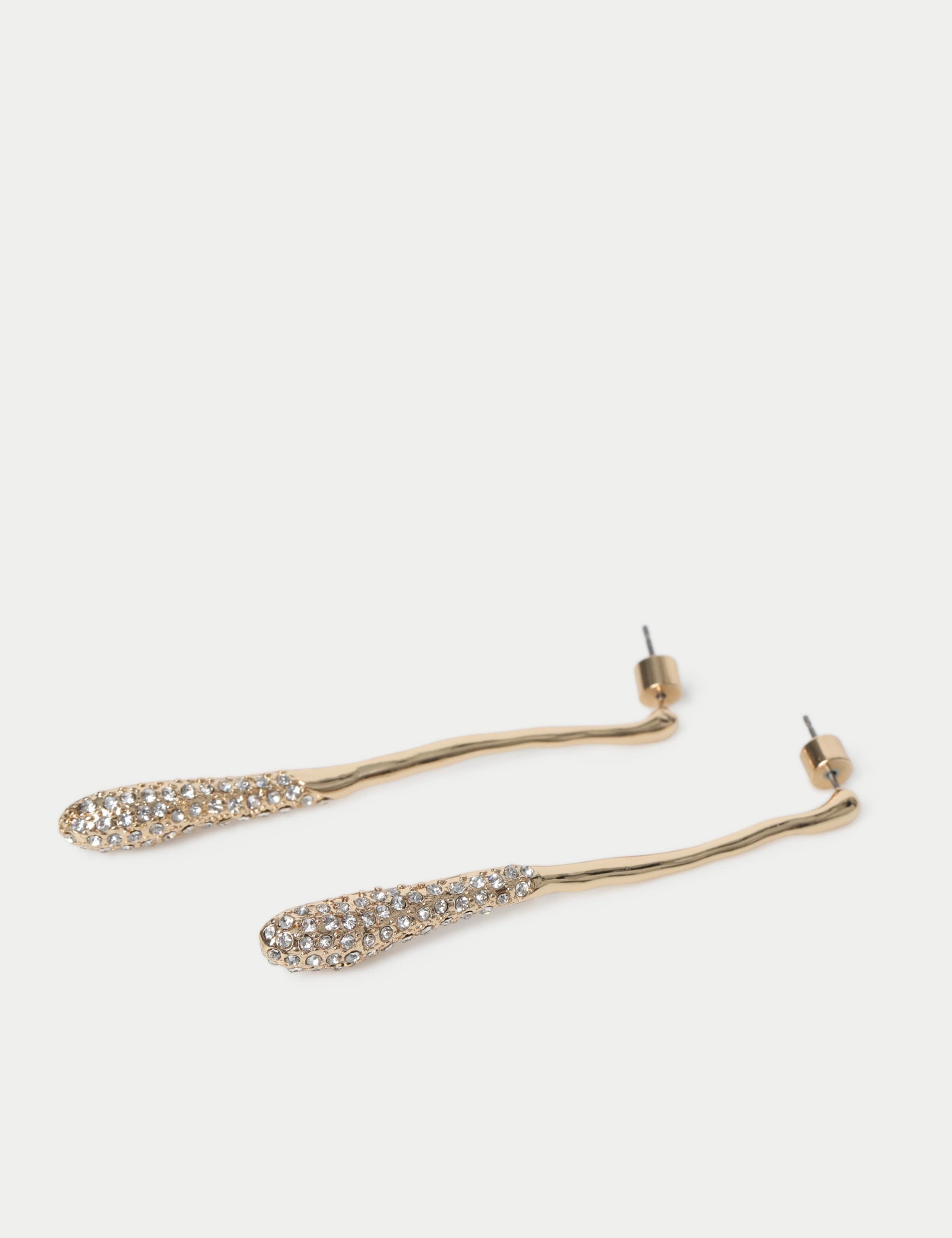 Elongated Embellished Drop Earrings 2 of 2