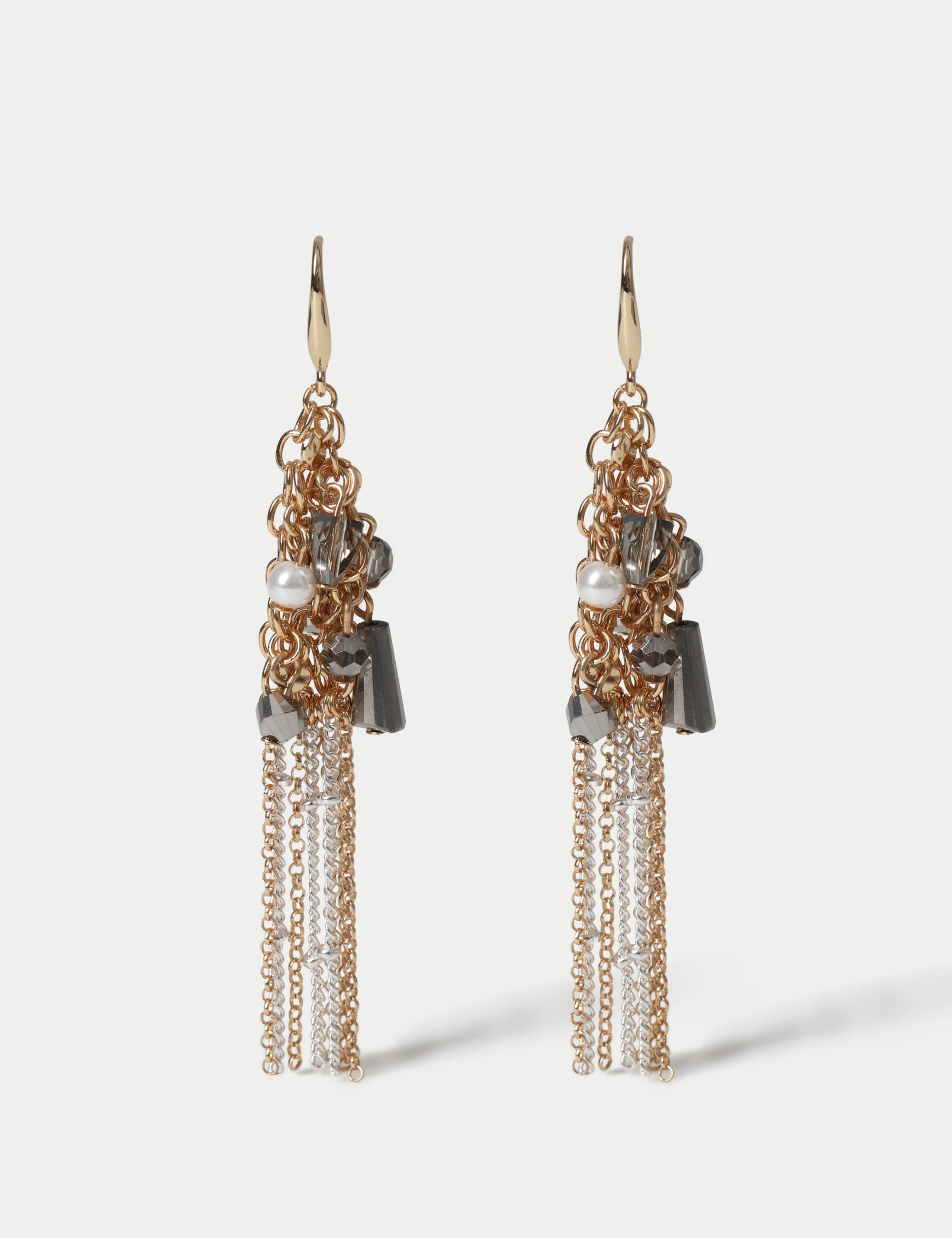 Chain and Metal Drop Earrings 1 of 2