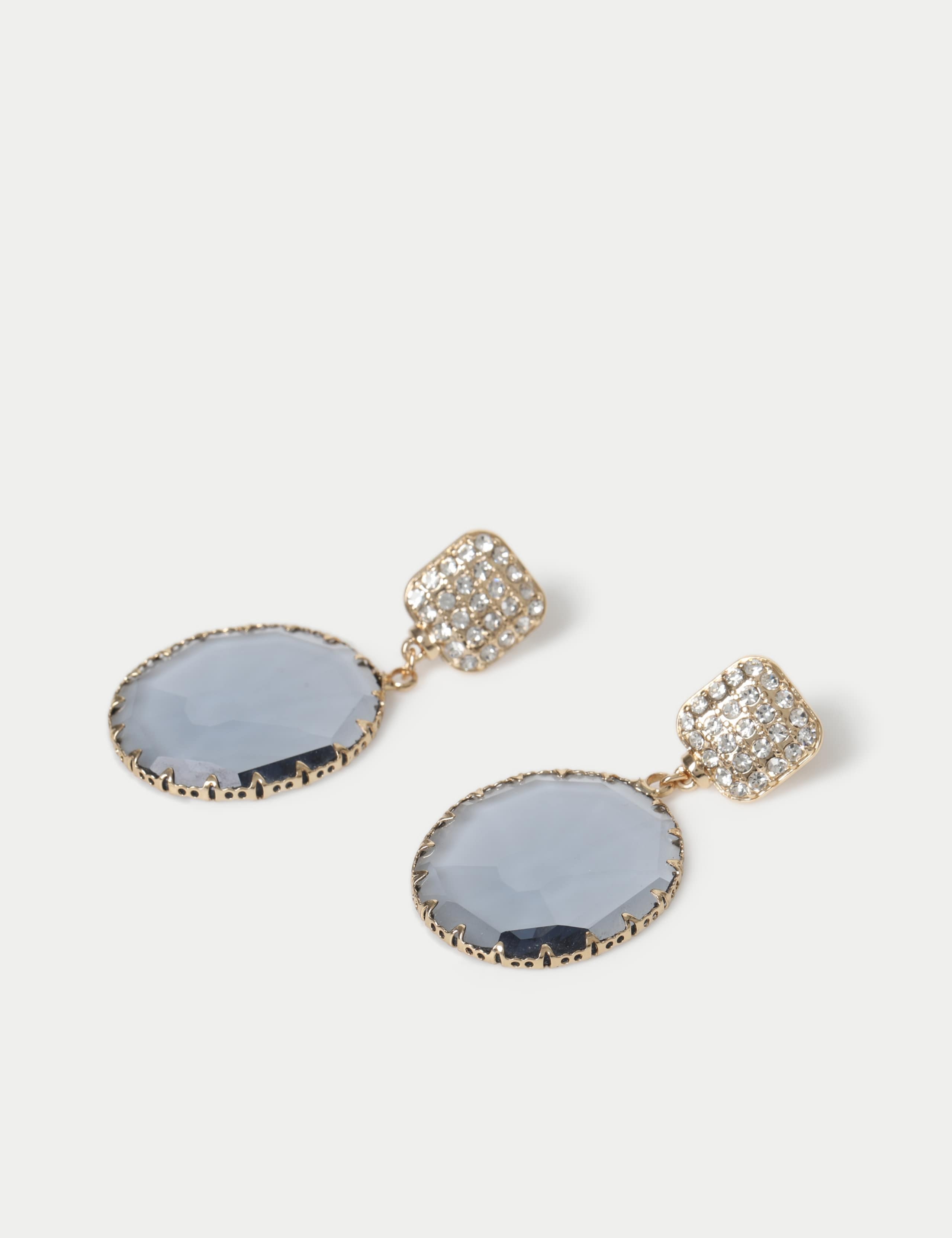 Oval Stone Drop Earrings 2 of 2