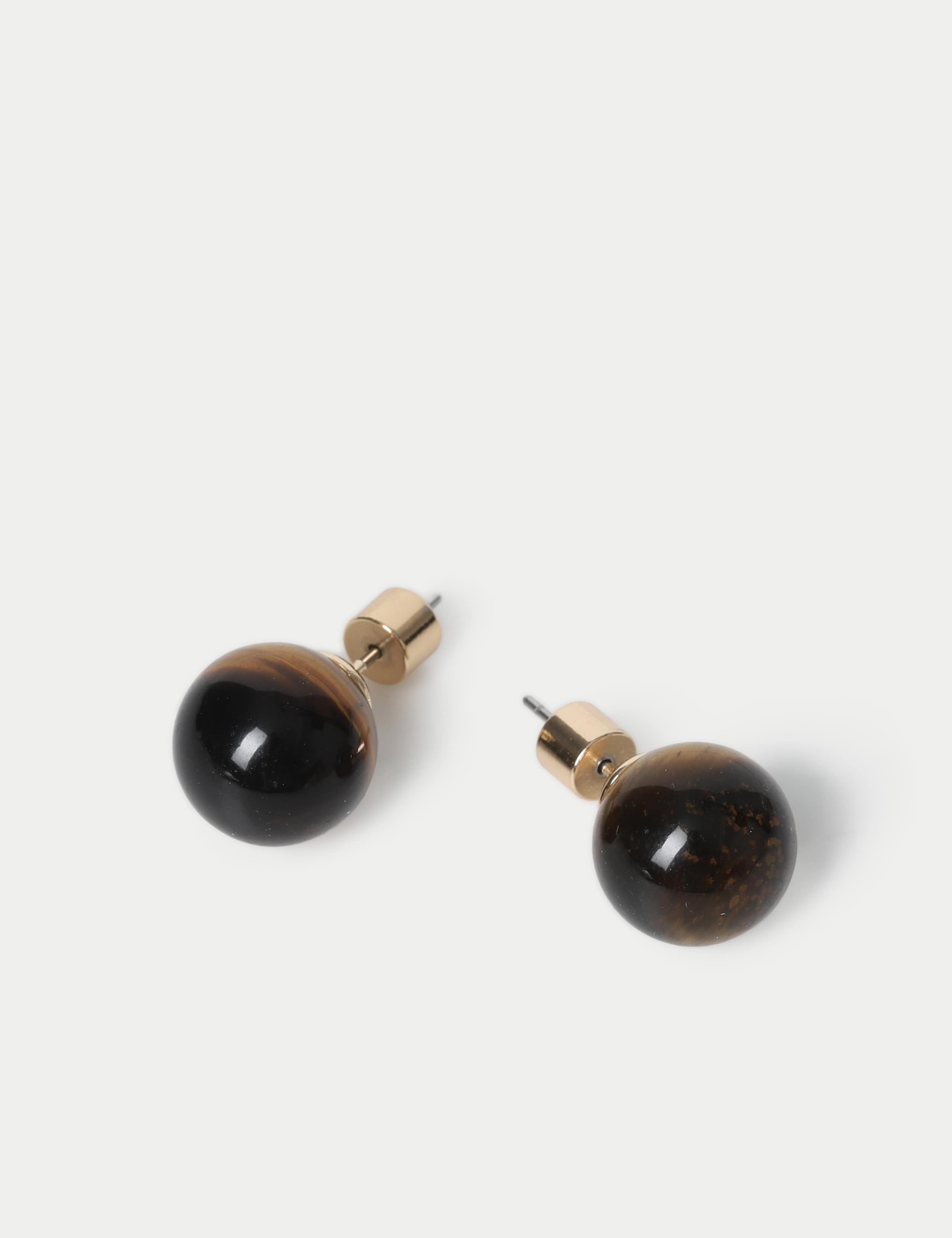 Natural Stone Round Stud Earrings 2 of 3