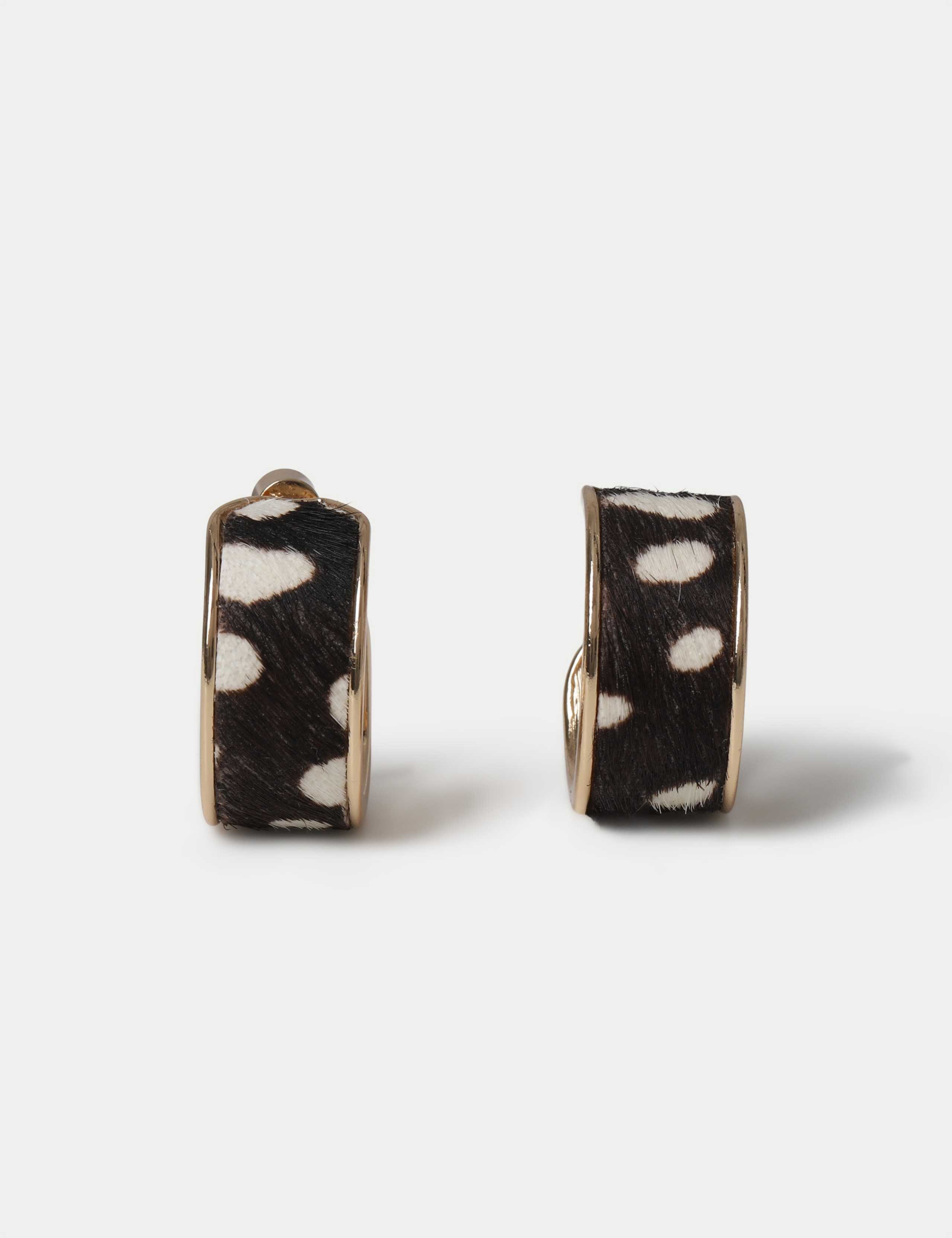 Faux Deer Print Hoop Earrings 2 of 2