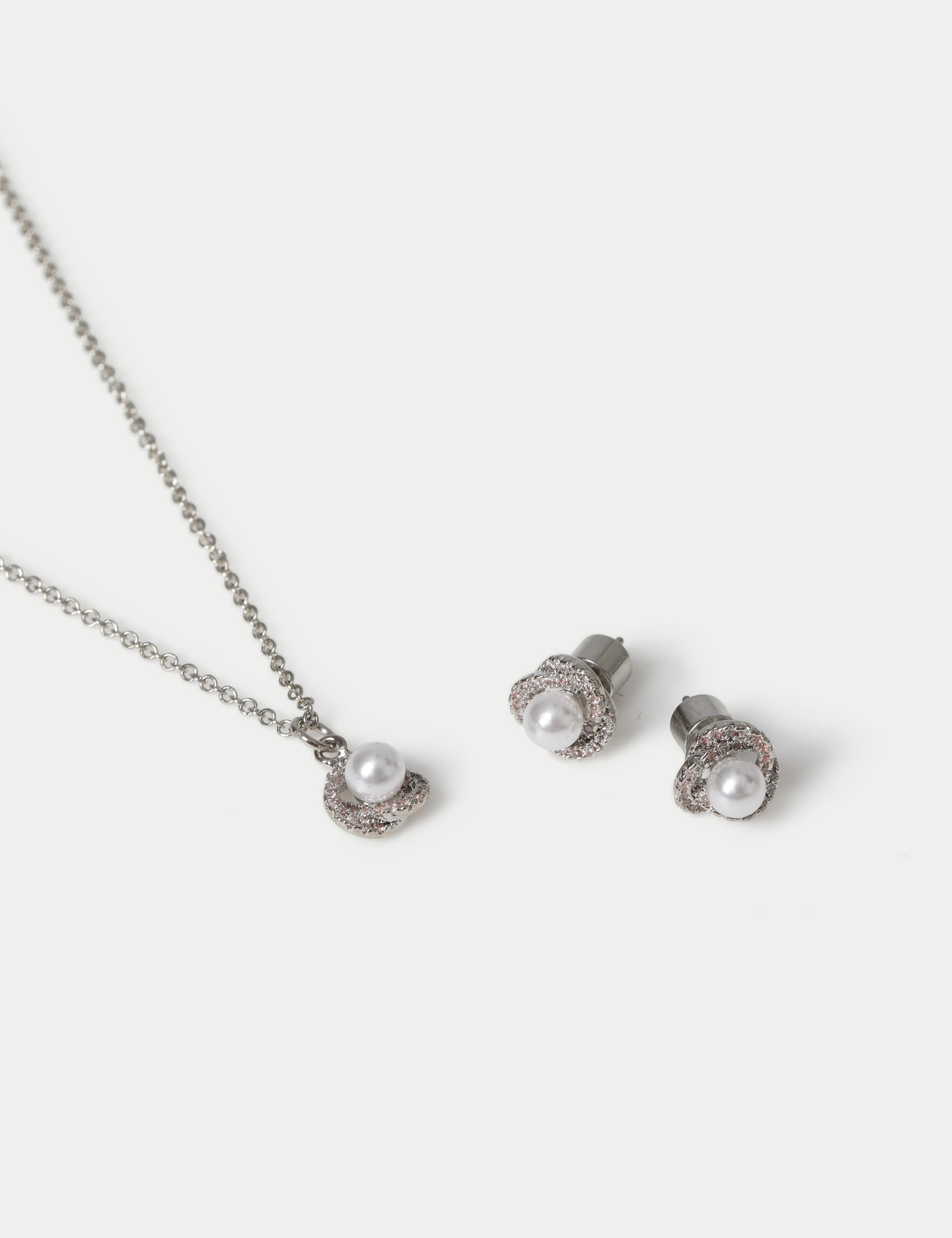 Platinum Plated Necklace and Earring Set 2 of 2
