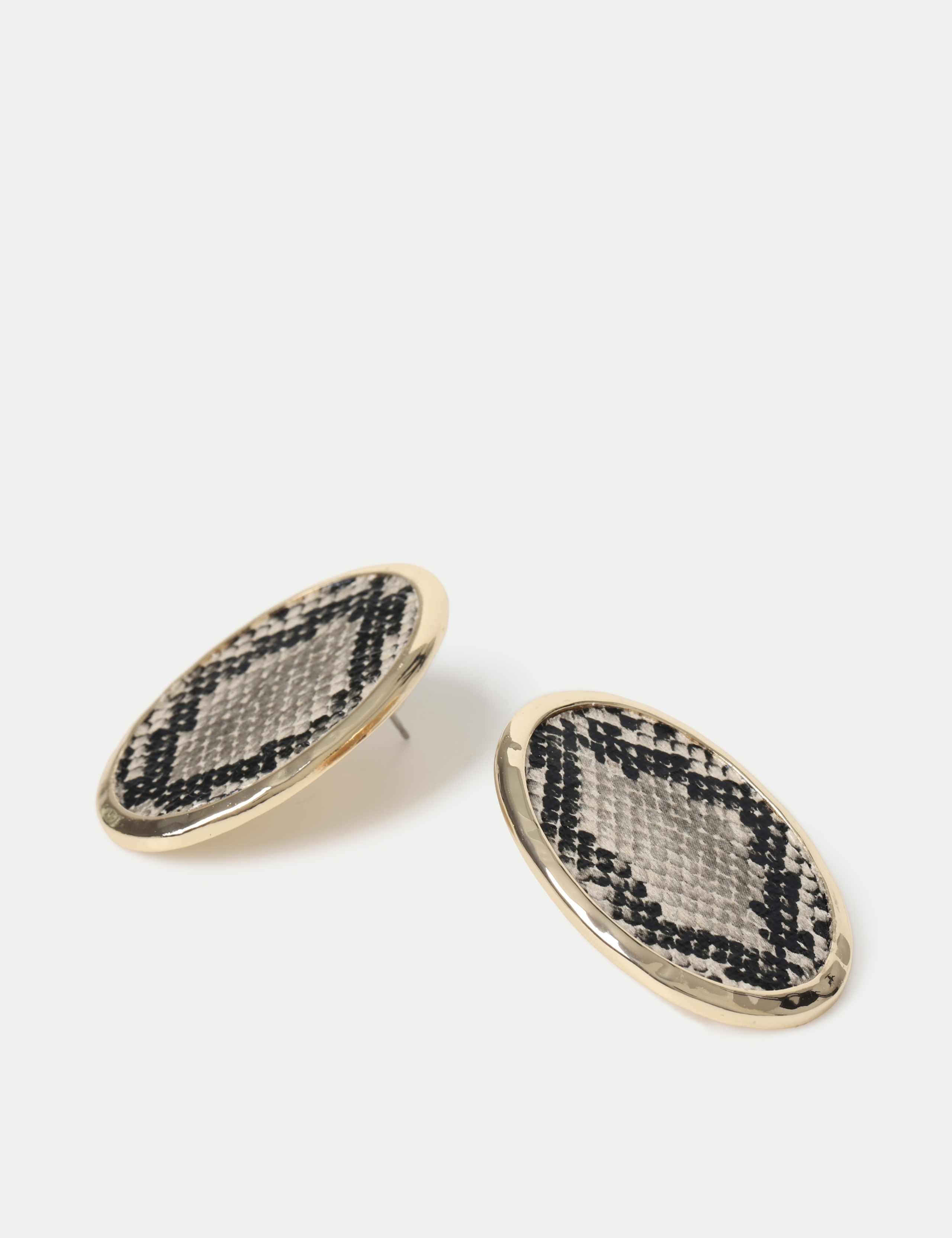 Snake Print Stud Earrings 2 of 2