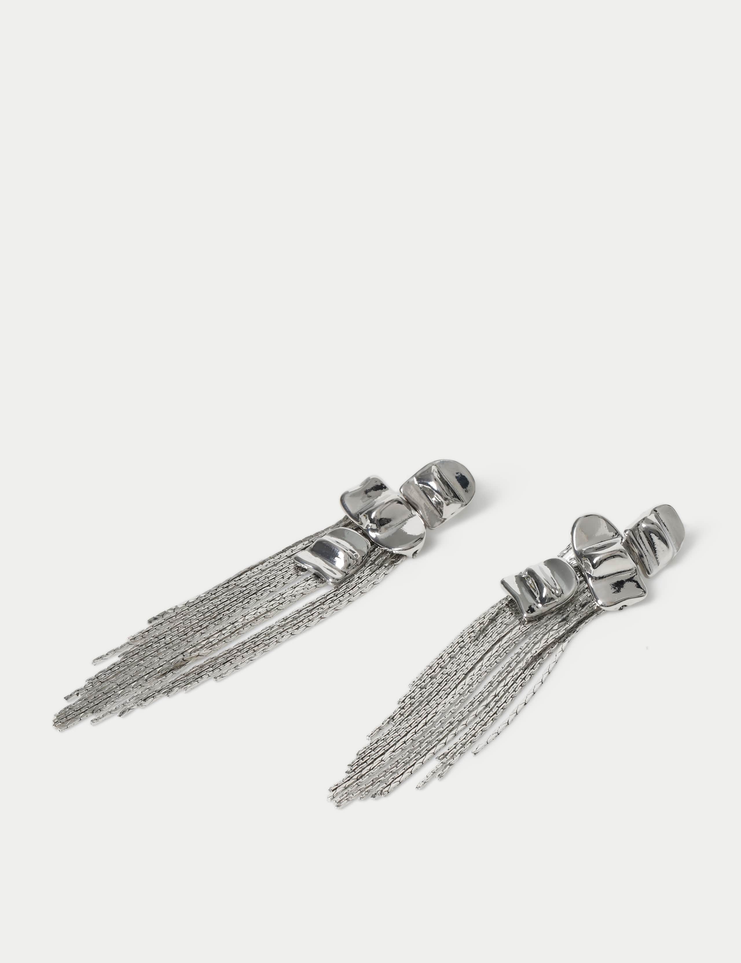 Metal Tassel Chain Drop Earrings 2 of 2