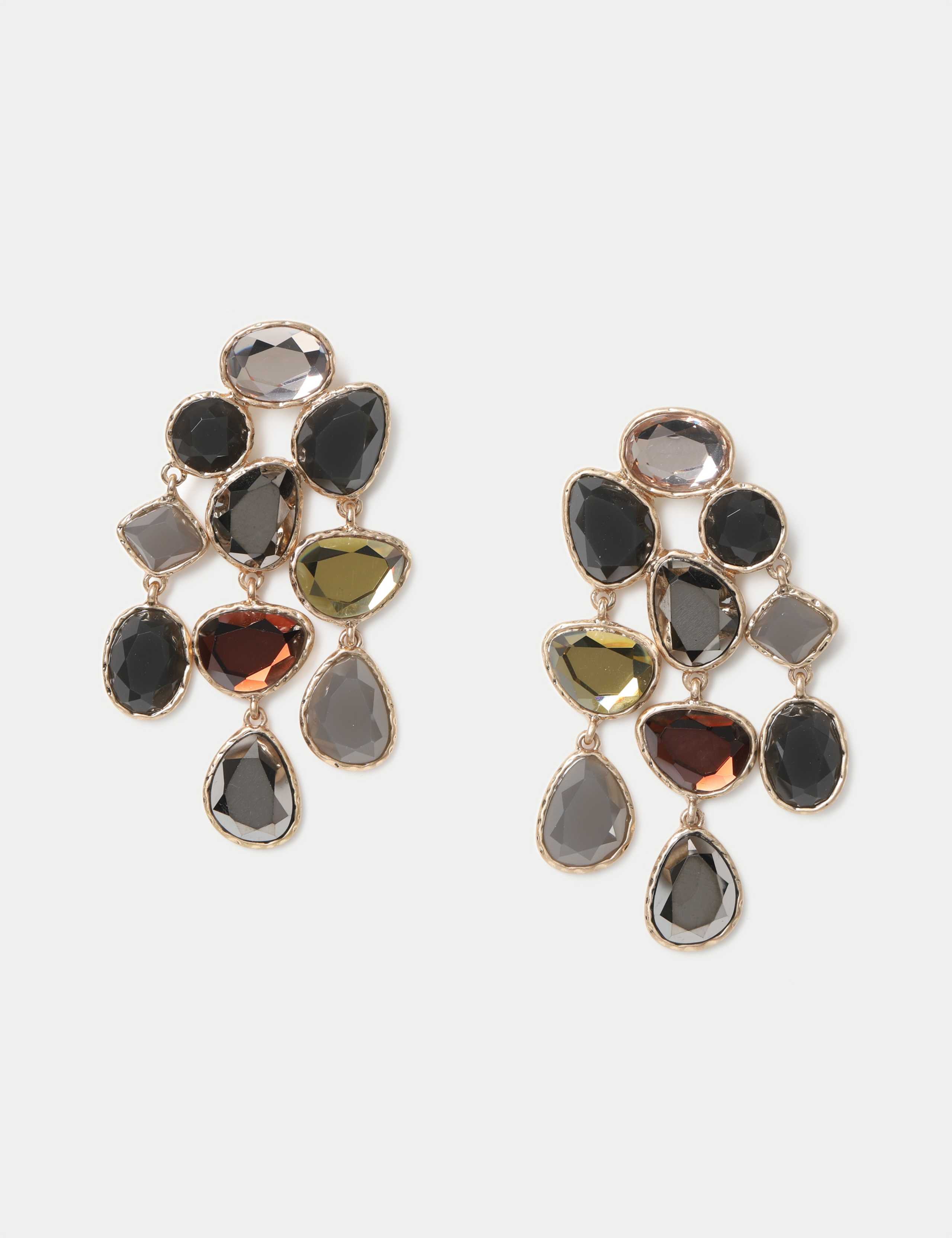 MULTI FACETED MONO CASCADE DROP EARRING 1 of 2