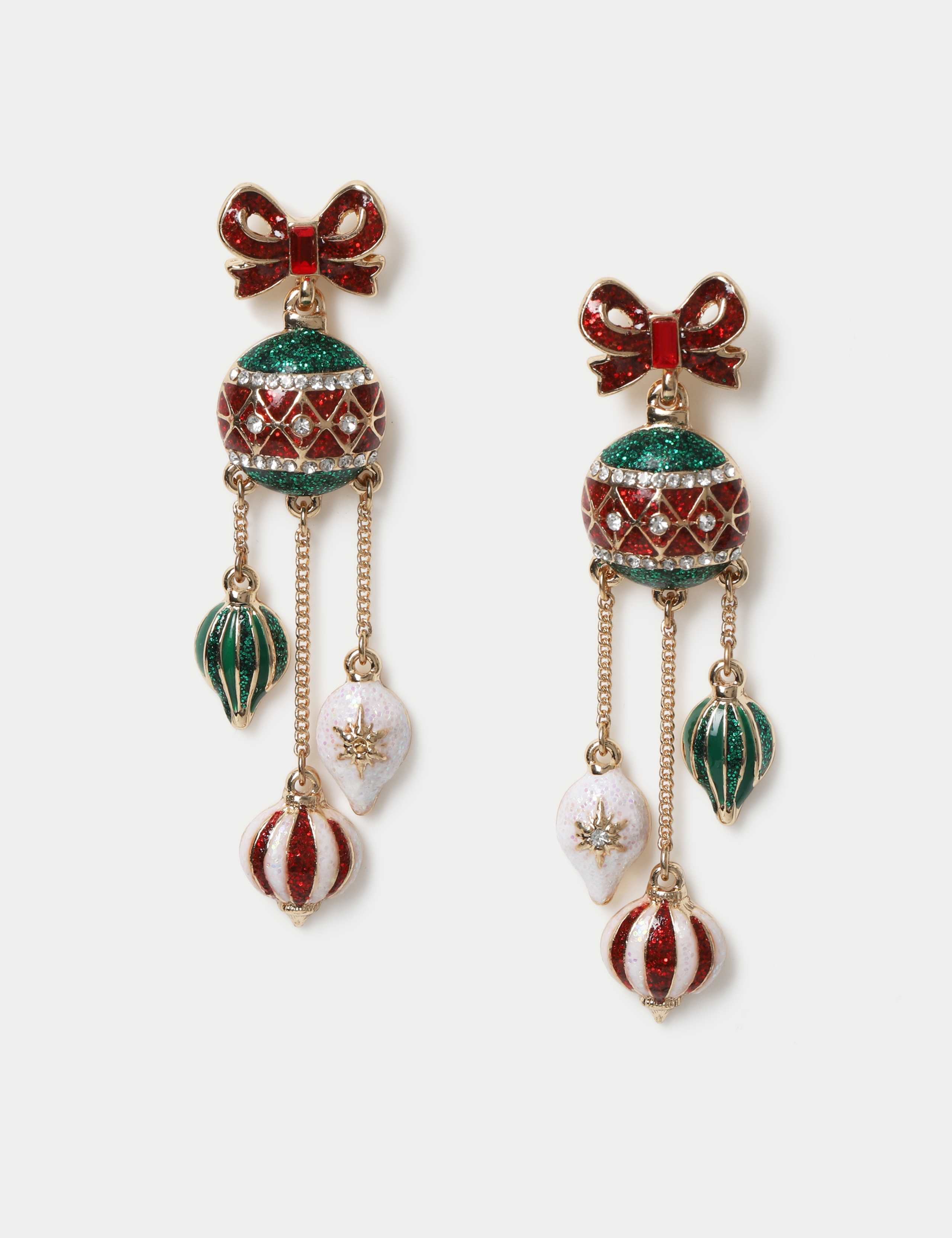 Christmas Bauble Drop Earrings 1 of 2