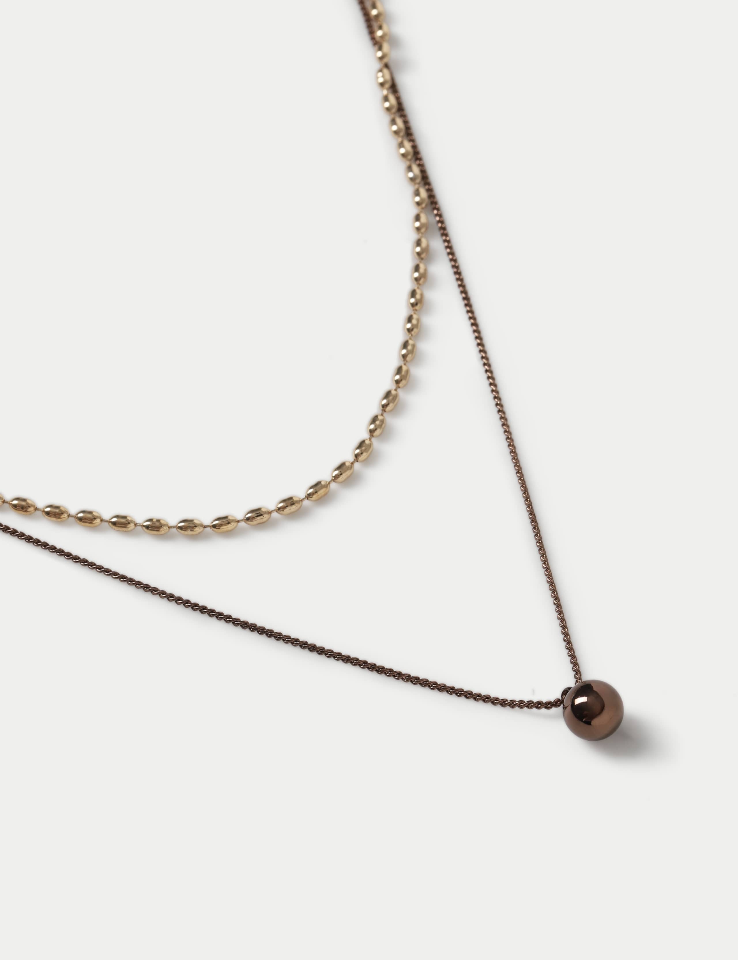 Multirow Mini Ball Pendant Necklace 2 of 2