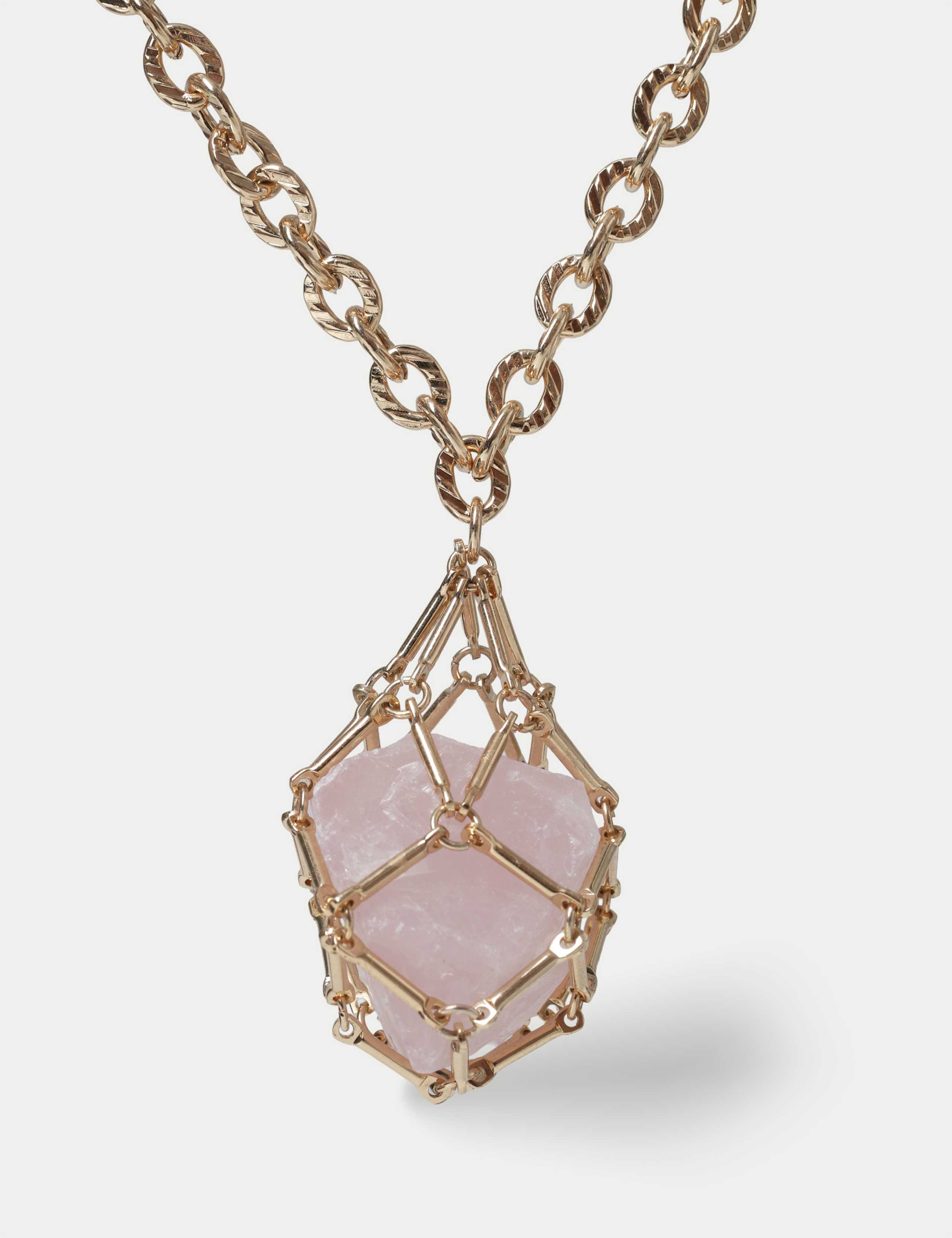 Natural Stone Drop Pendant Necklace 2 of 2