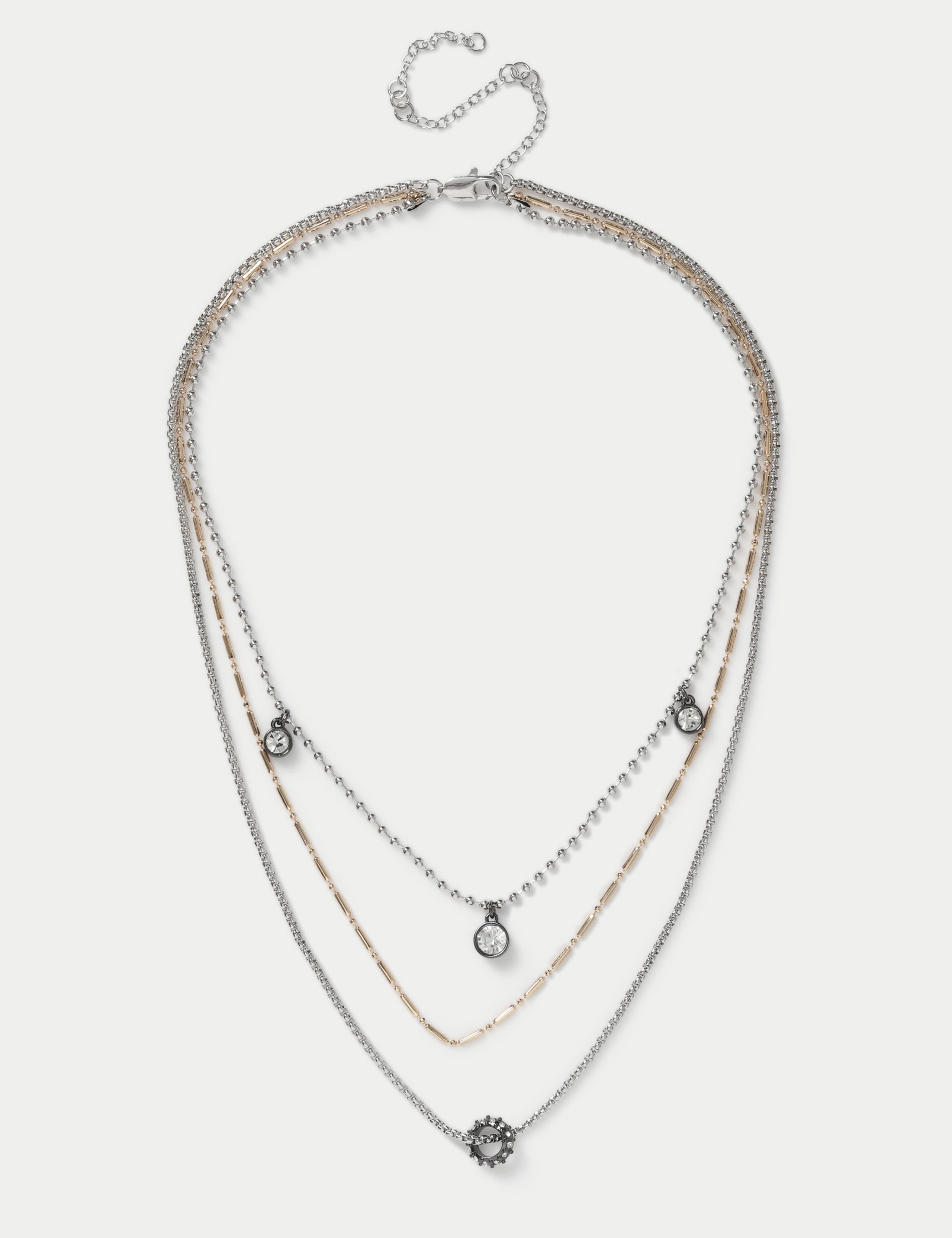 Crystal Detail Ball Chain Necklace 1 of 2