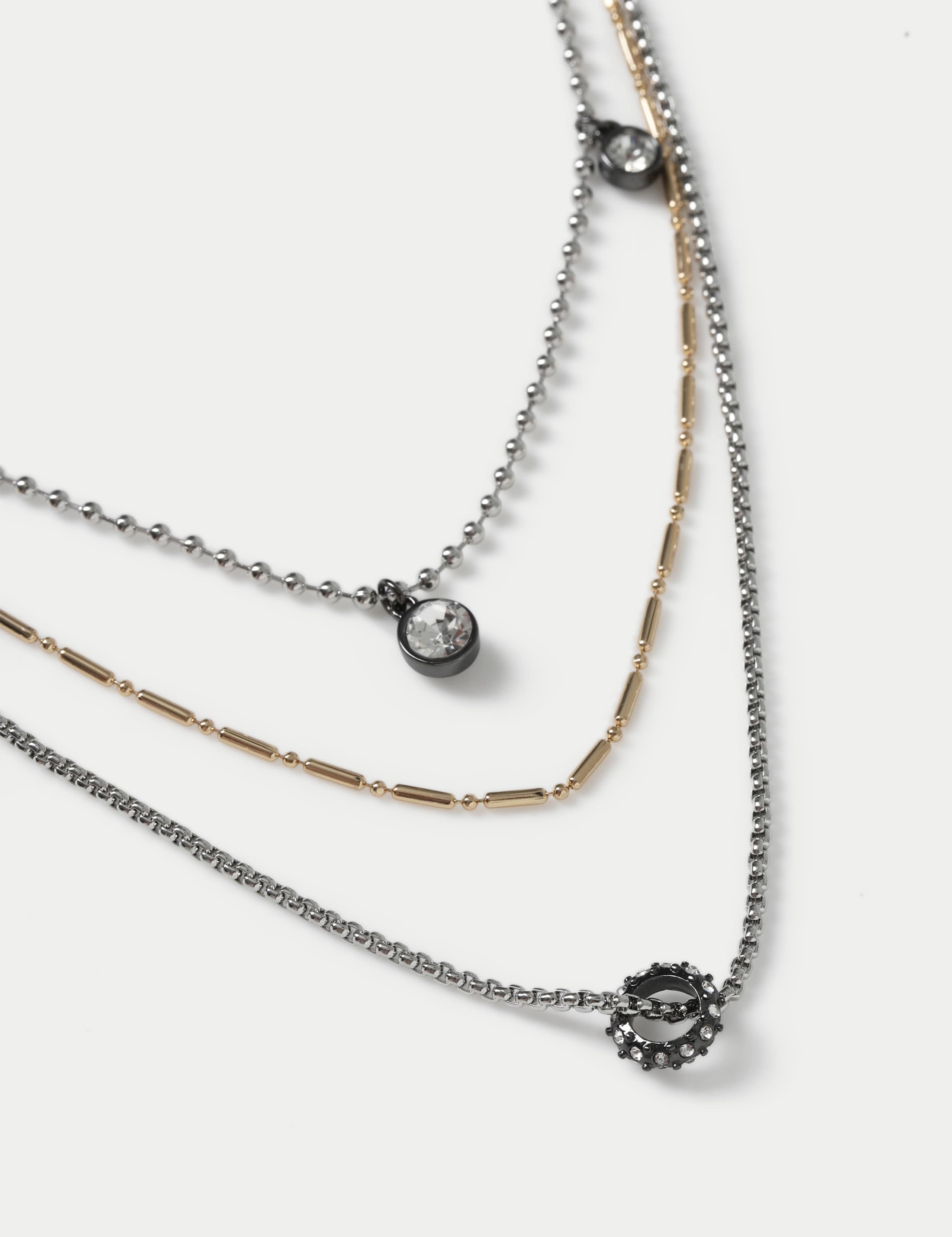 Crystal Detail Ball Chain Necklace 2 of 2