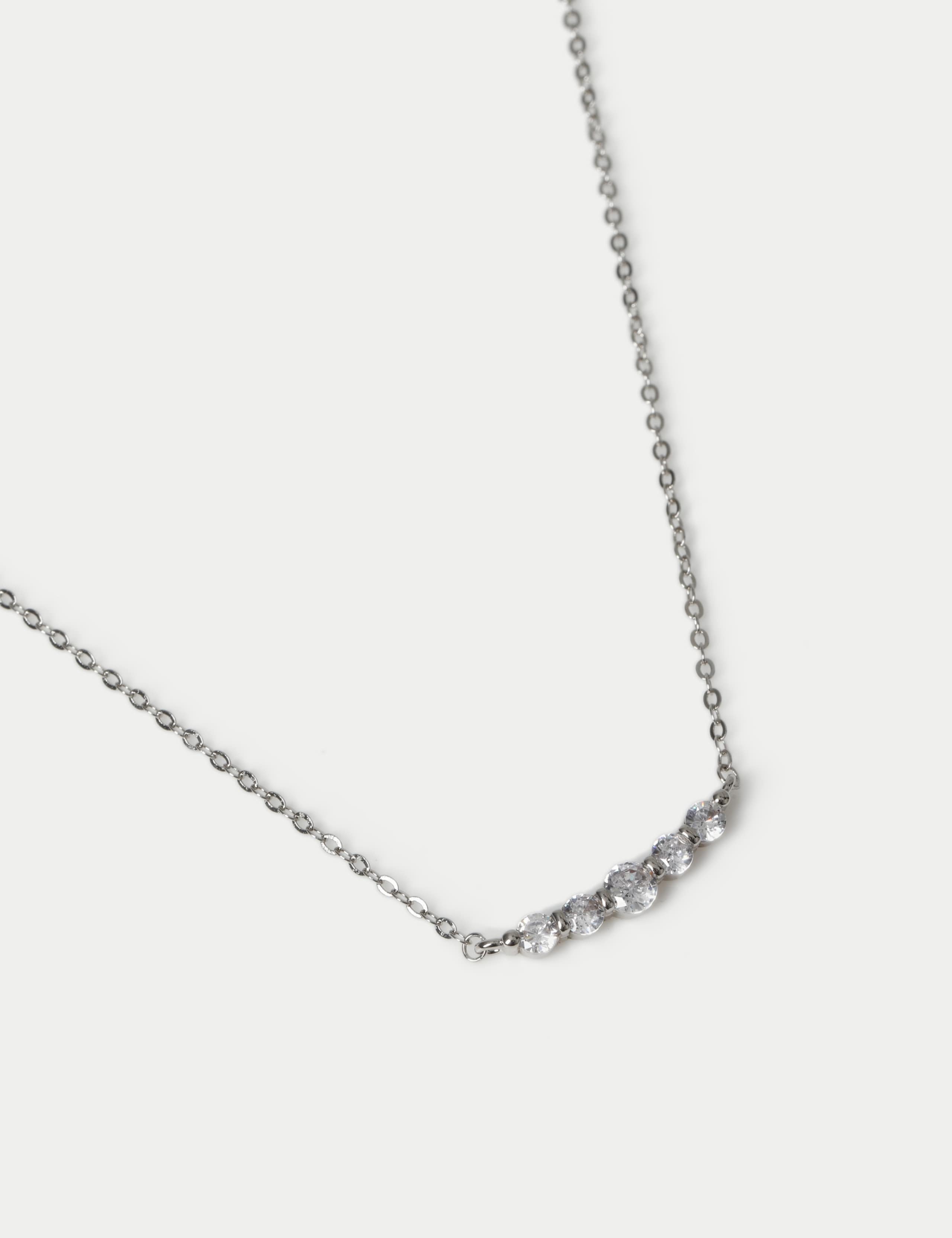 Platinum Plated Bar Necklace 2 of 2