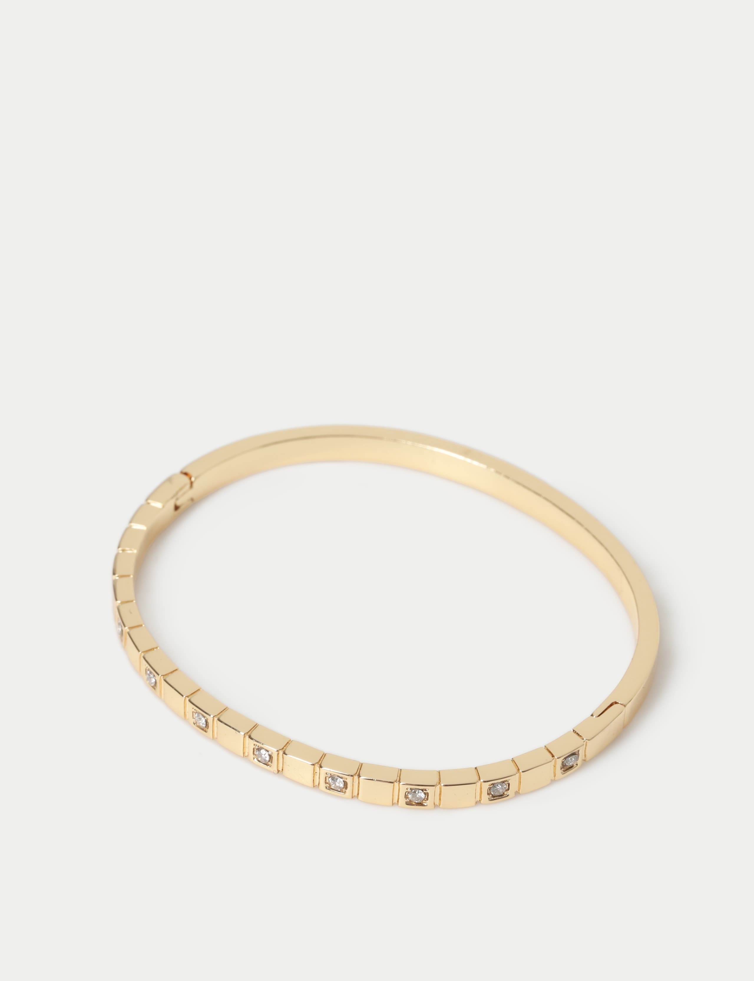 14ct Gold Plated Crystal Stone Bangle 2 of 3
