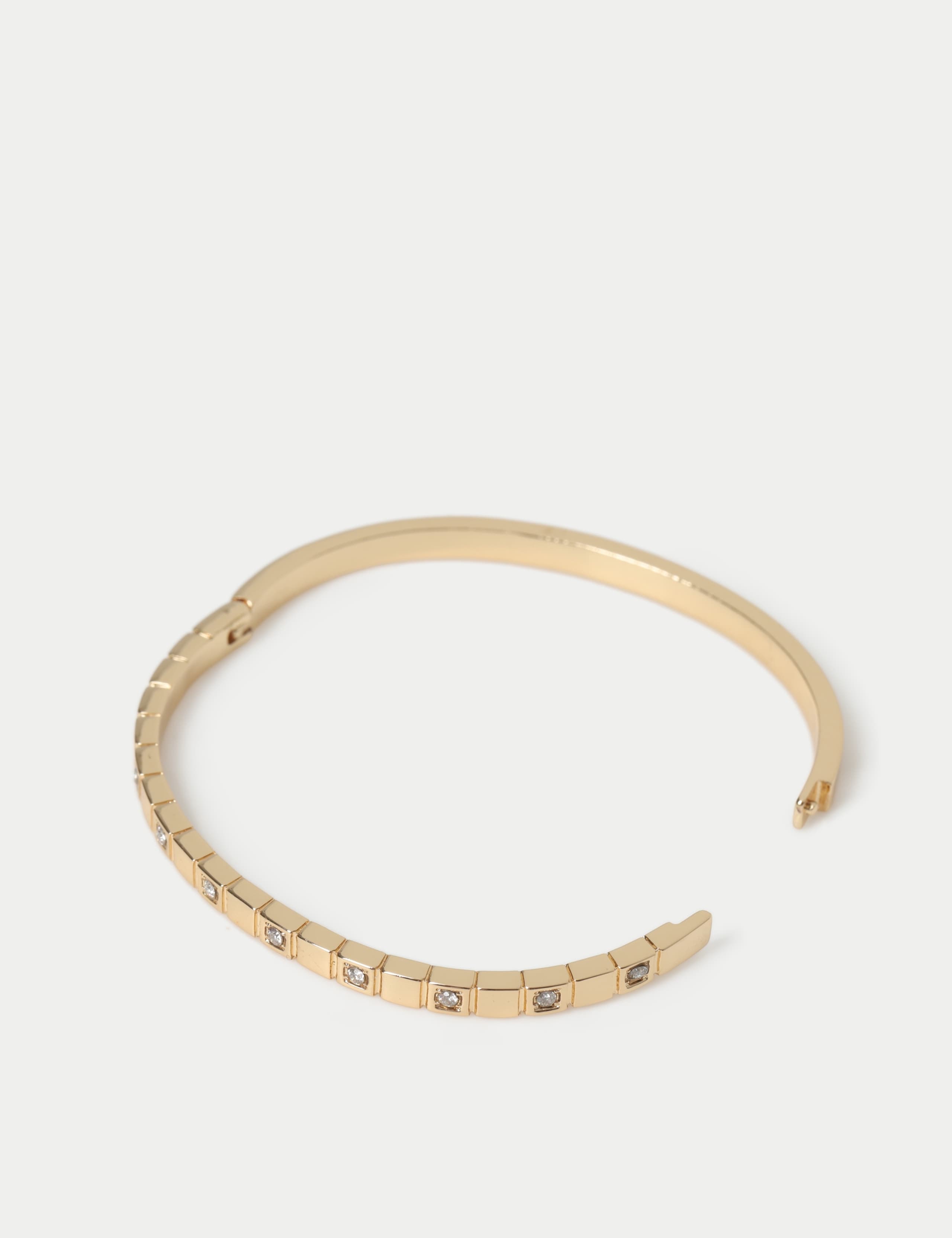 14ct Gold Plated Crystal Stone Bangle 3 of 3