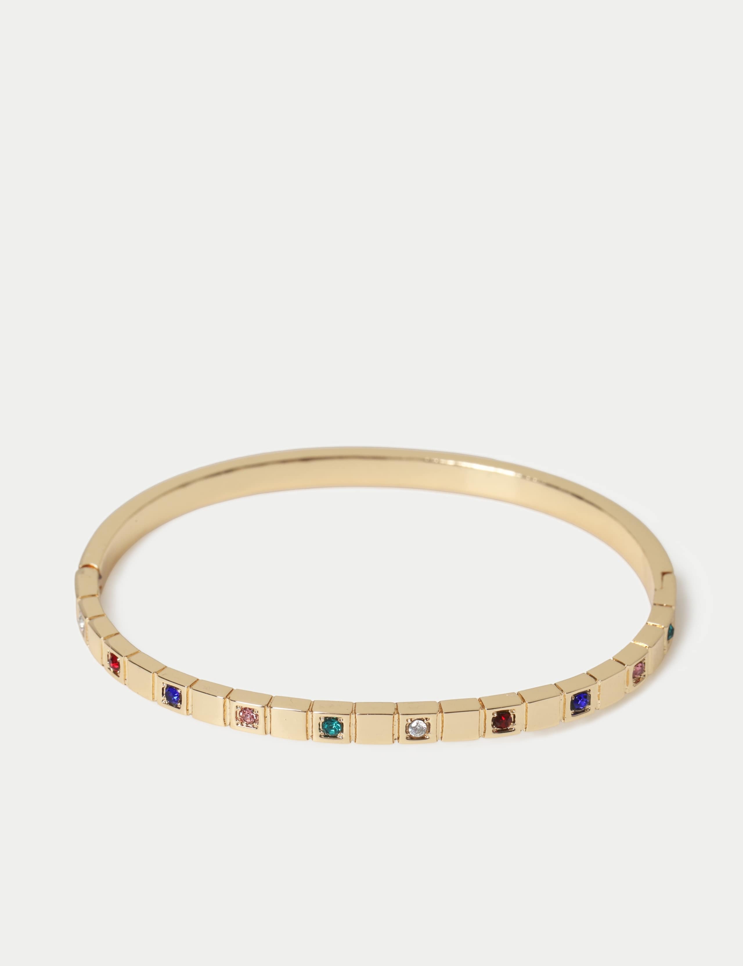 14ct Gold Plated Multi Stone Bangle 1 of 3