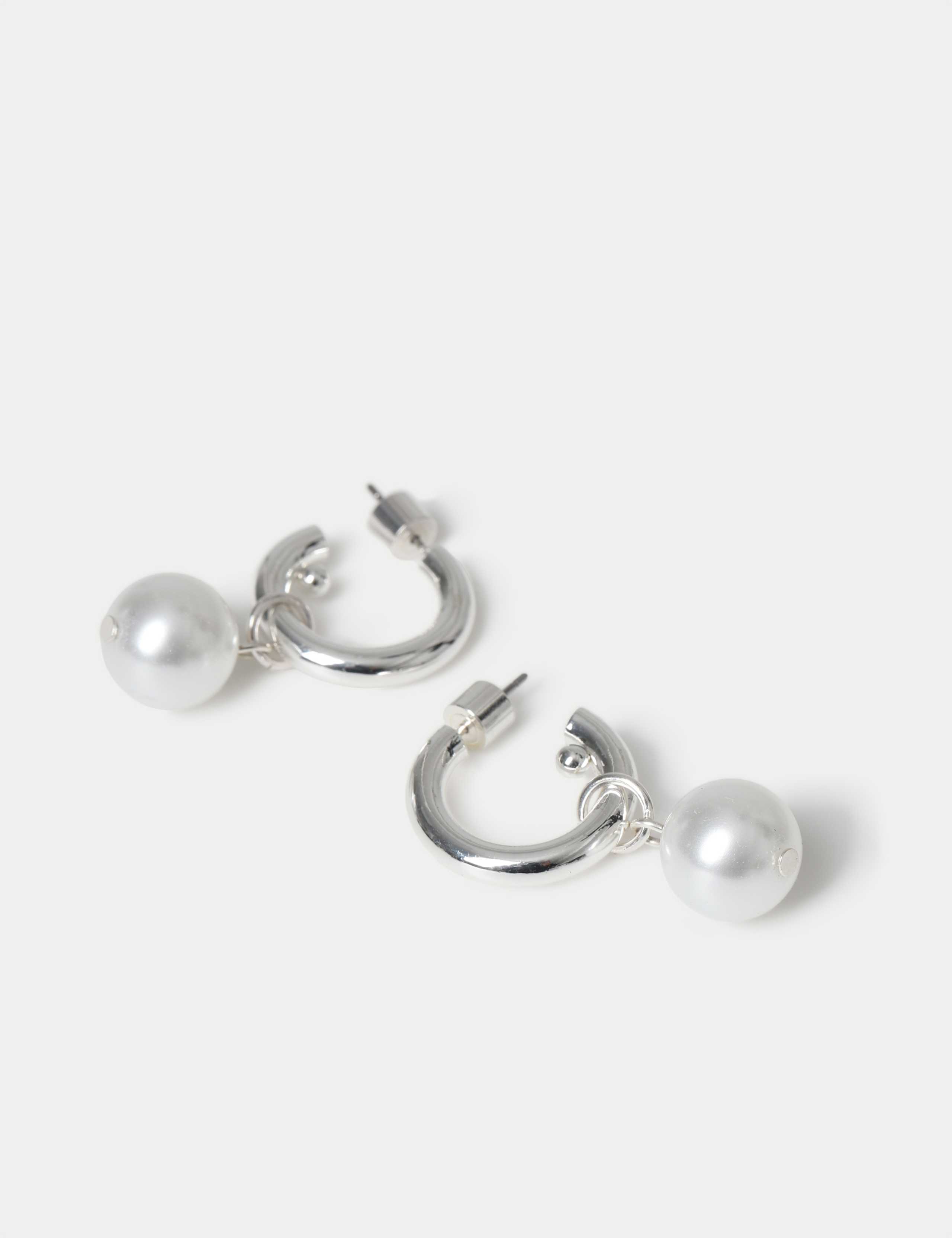 Hoop Pearl Effect Earrings 2 of 2