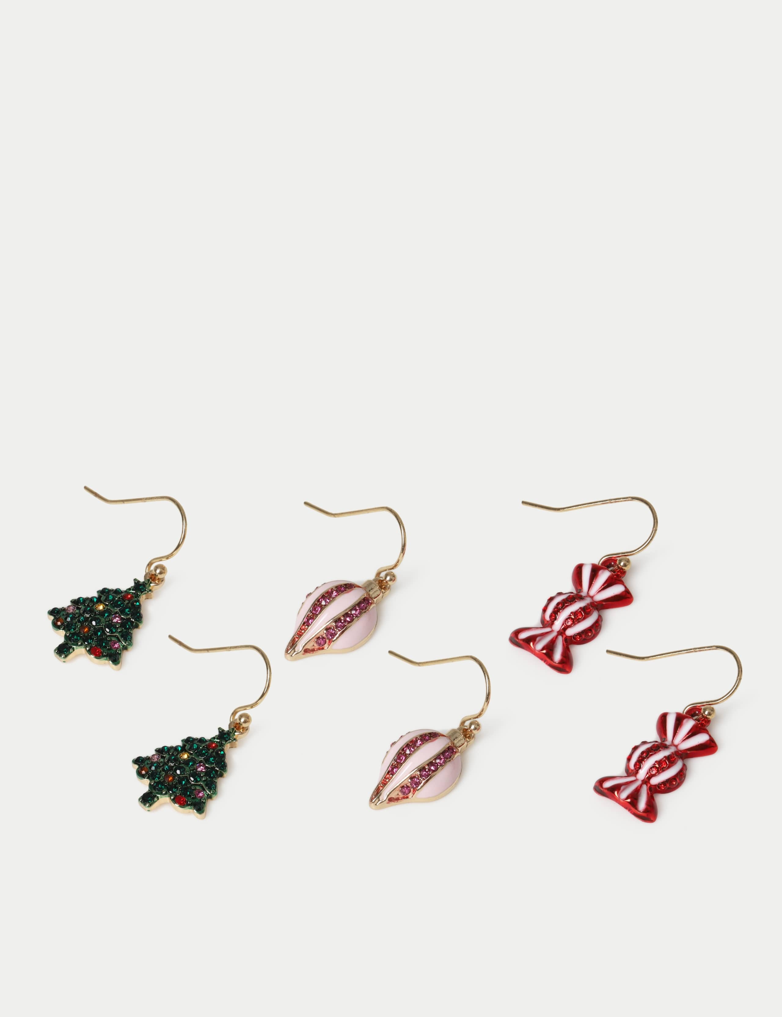 Christmas 3 Pack Tree Drop Earrings 2 of 2