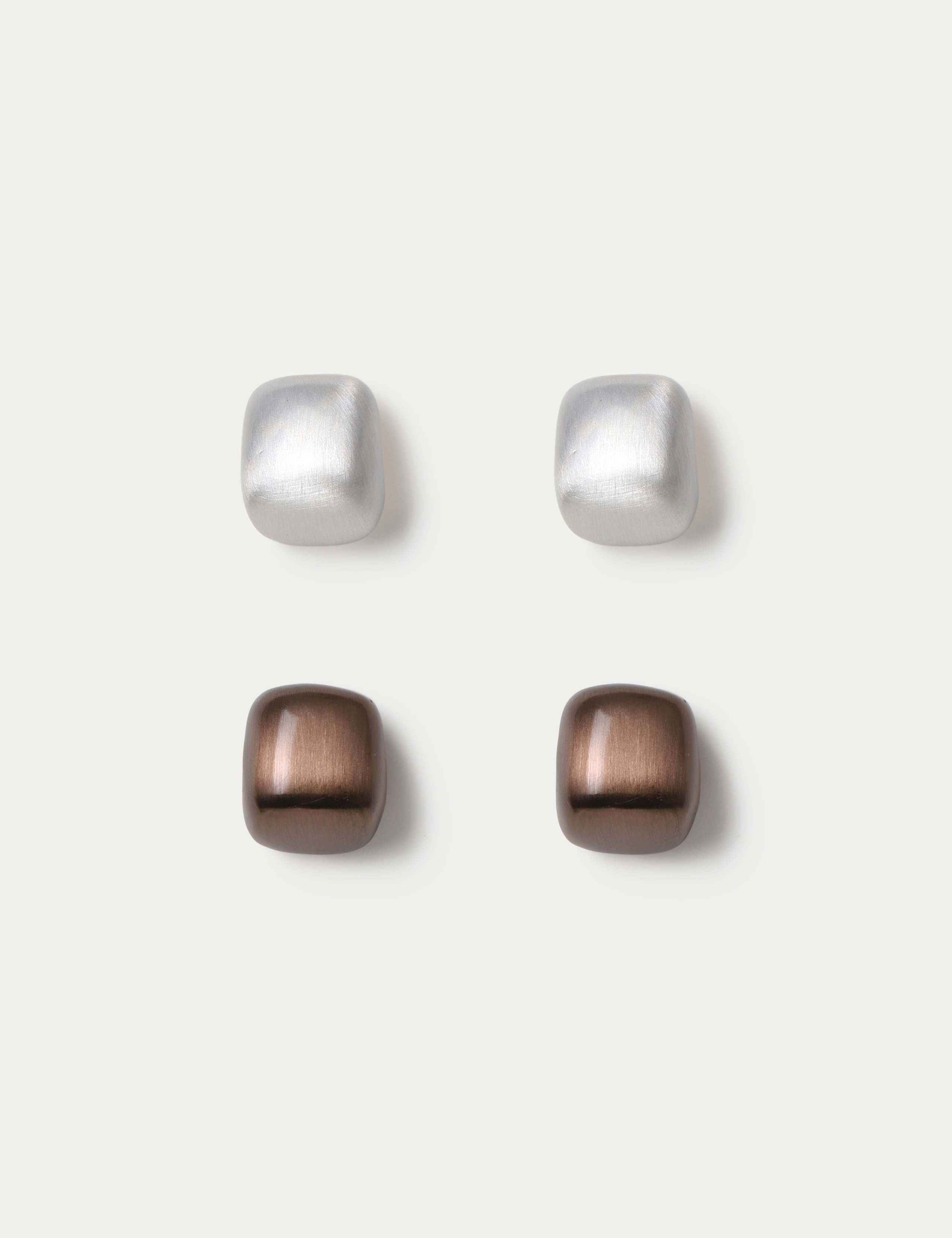 2 Pack Brushed Square Stud Earrings 2 of 2