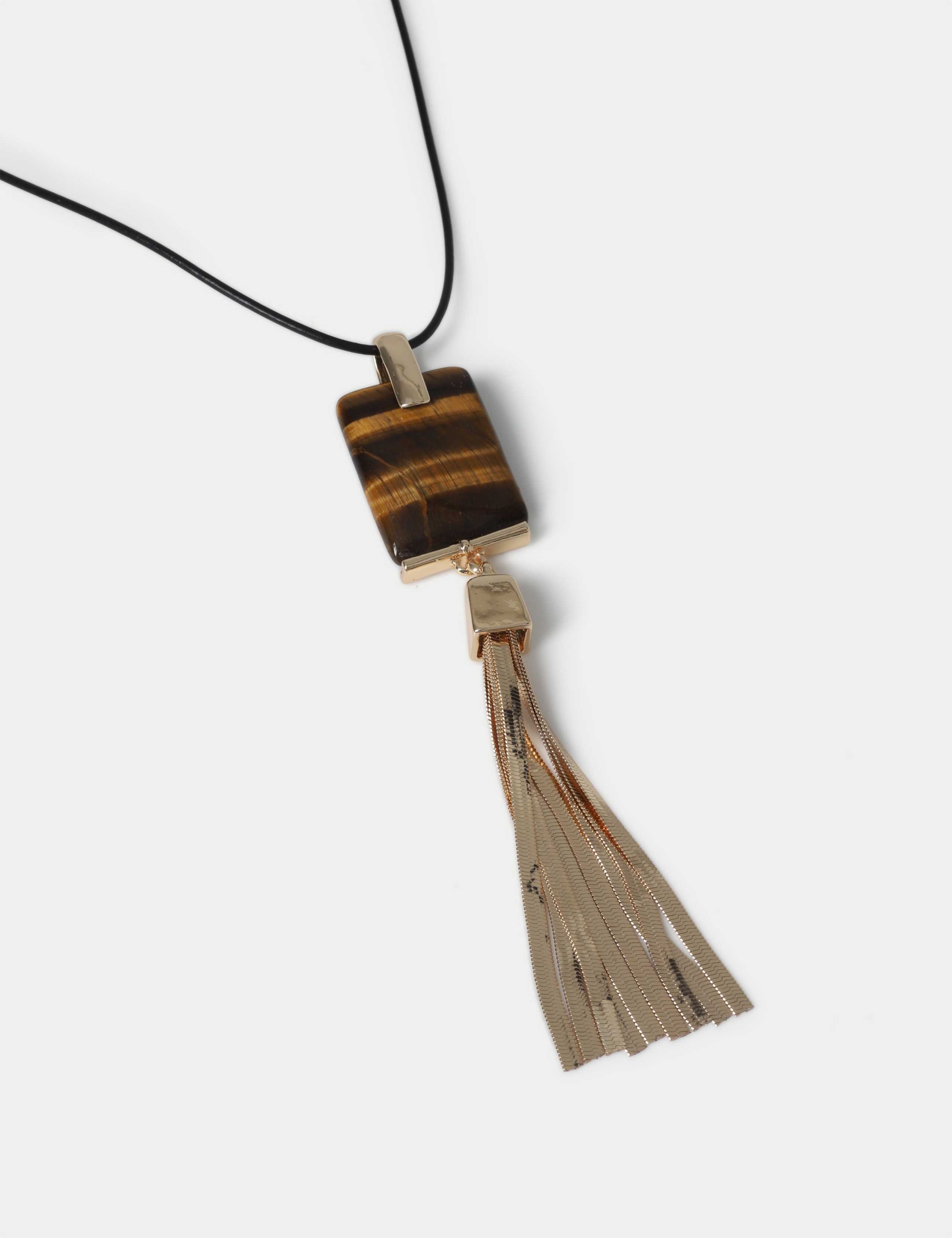 Natural Stone Tassel Necklace 2 of 2