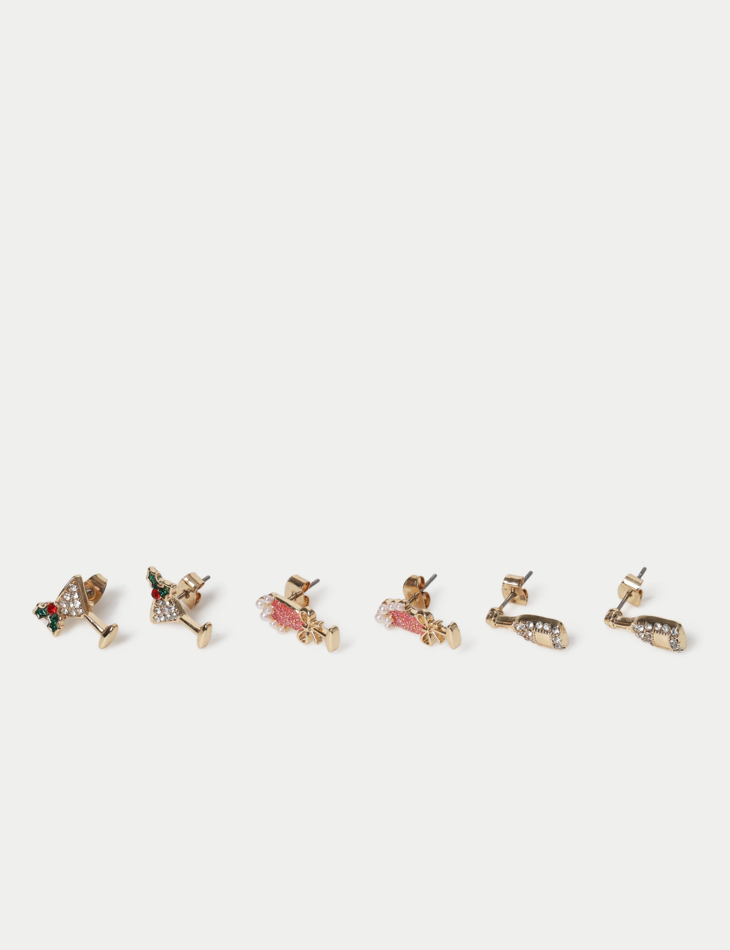 Christmas 3 Pack Cocktail Stud Earrings 2 of 2
