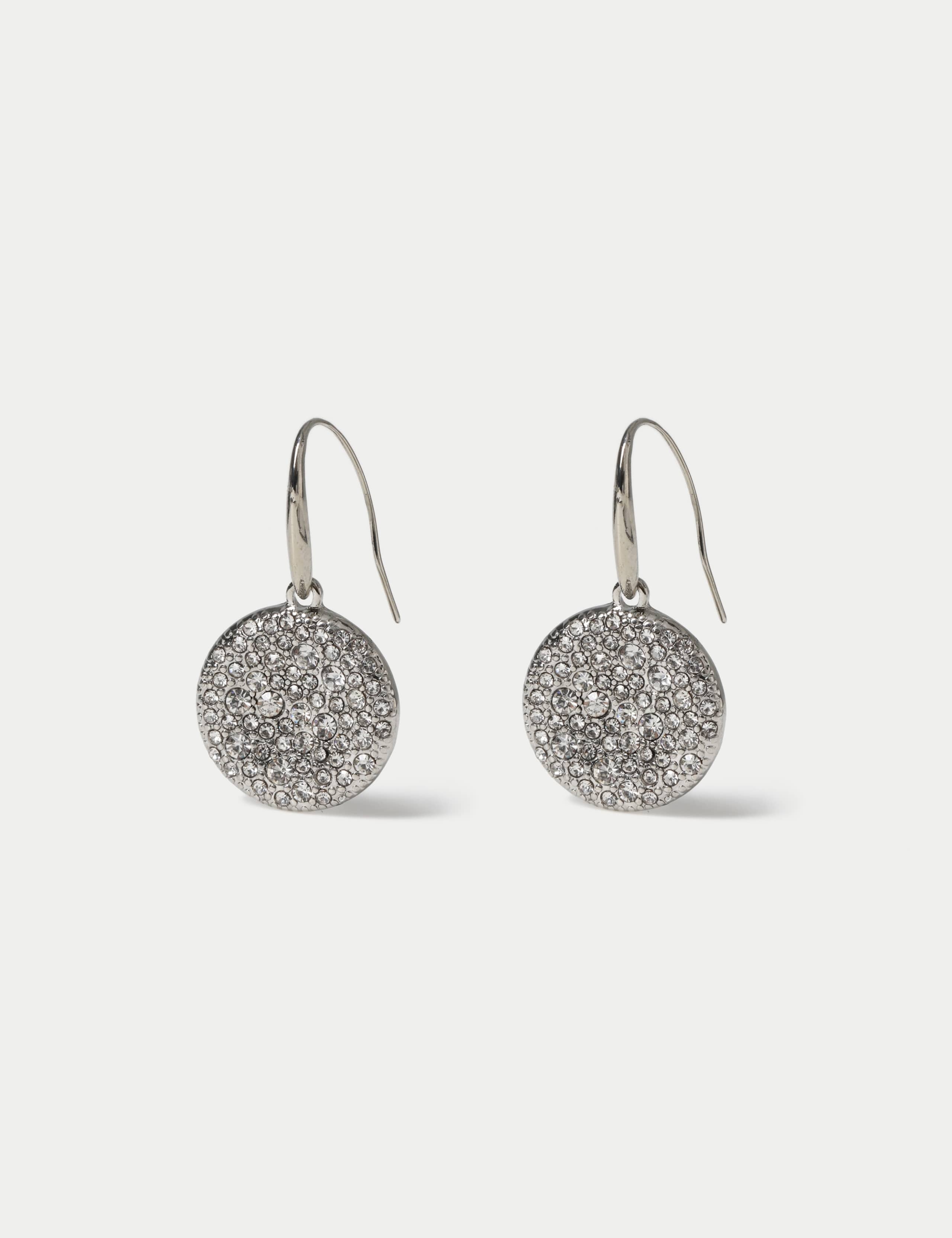 Crystal Circle Drop Earrings 1 of 2