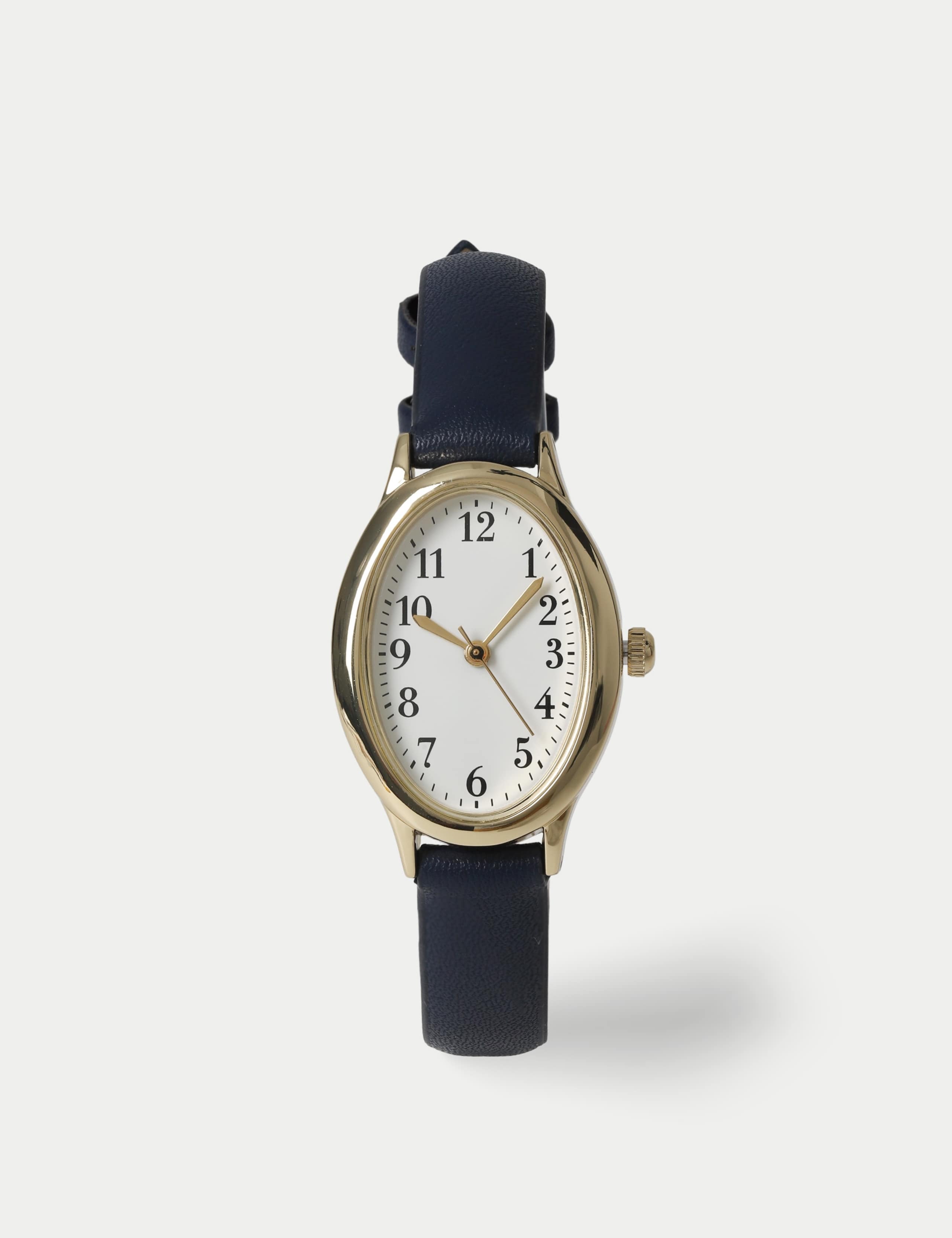 Navy Minimalist Faux Leather Watch 1 of 3