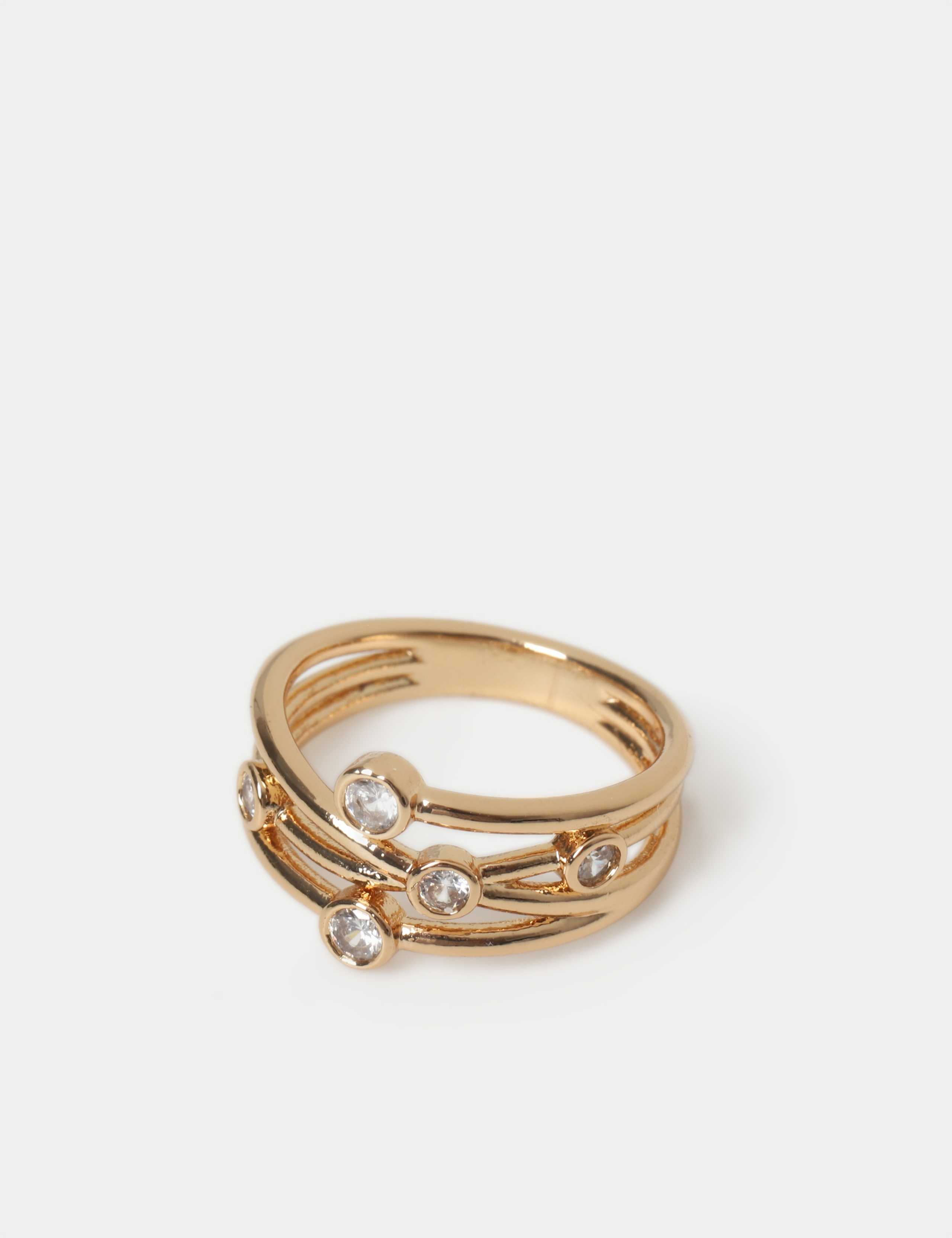 14ct Gold Plated Wire CZ Ring 2 of 2