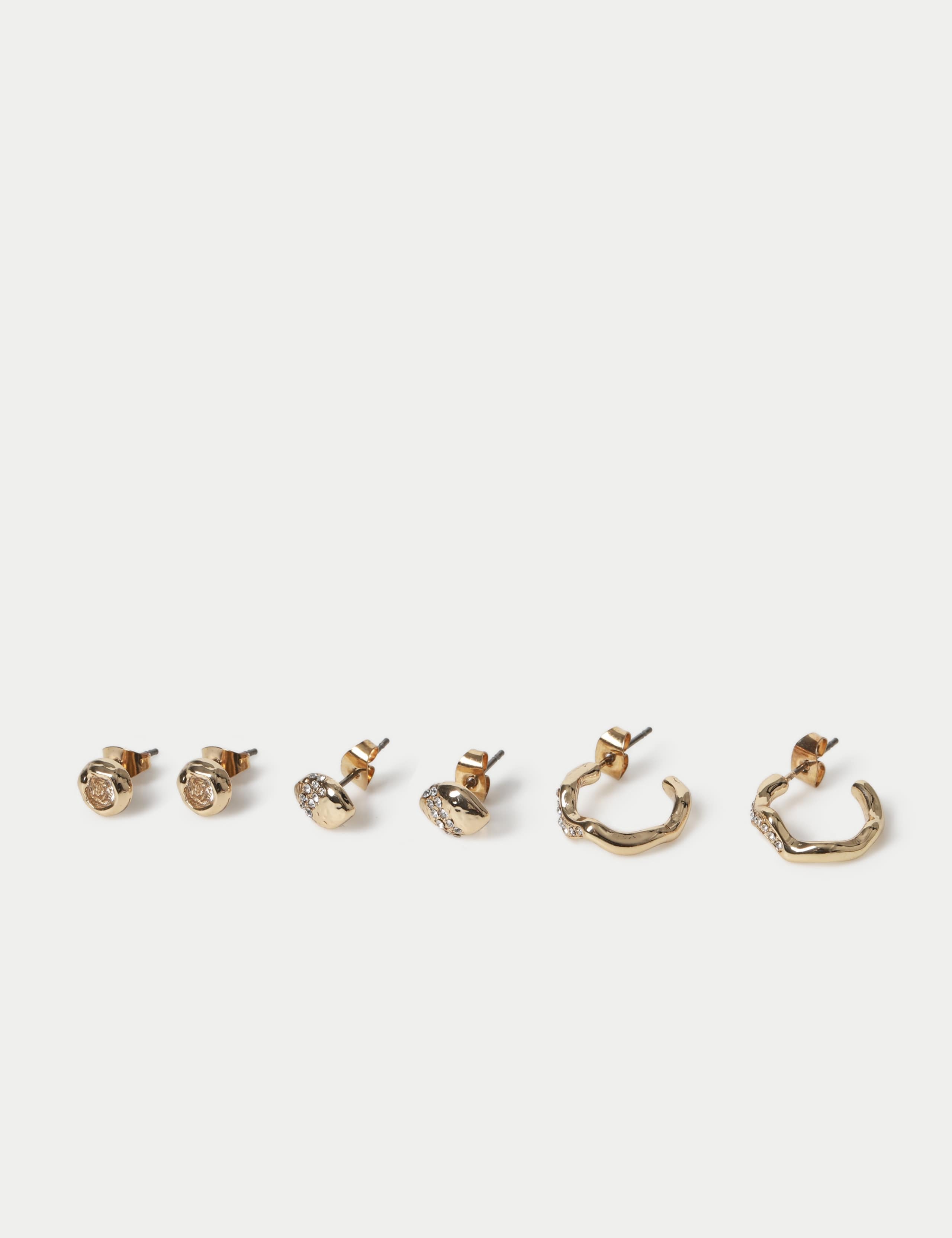 Crystal 3 Pack Stud and Hoop Earring Set 2 of 2
