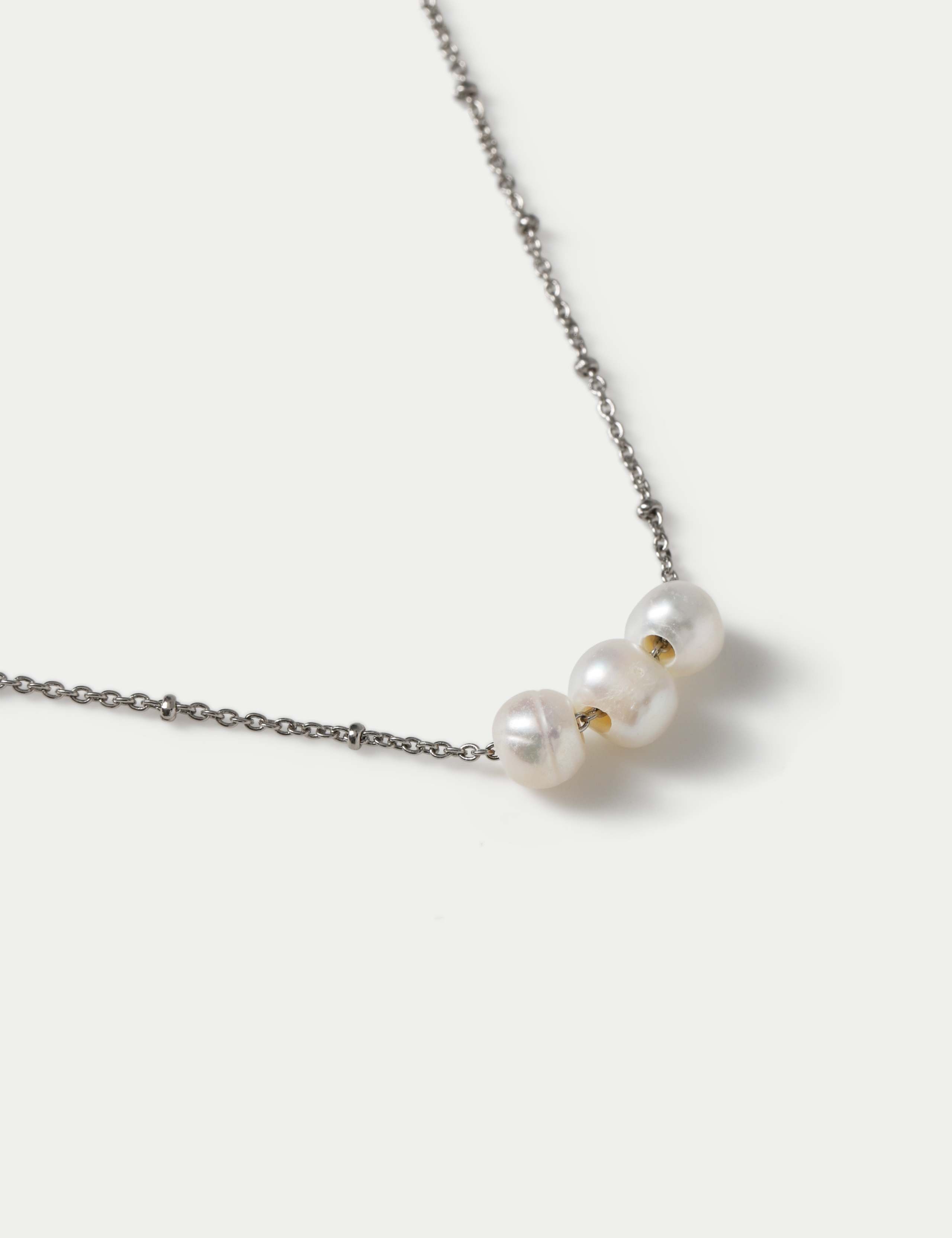 Platinum Fresh Water Pearl Necklace 2 of 2