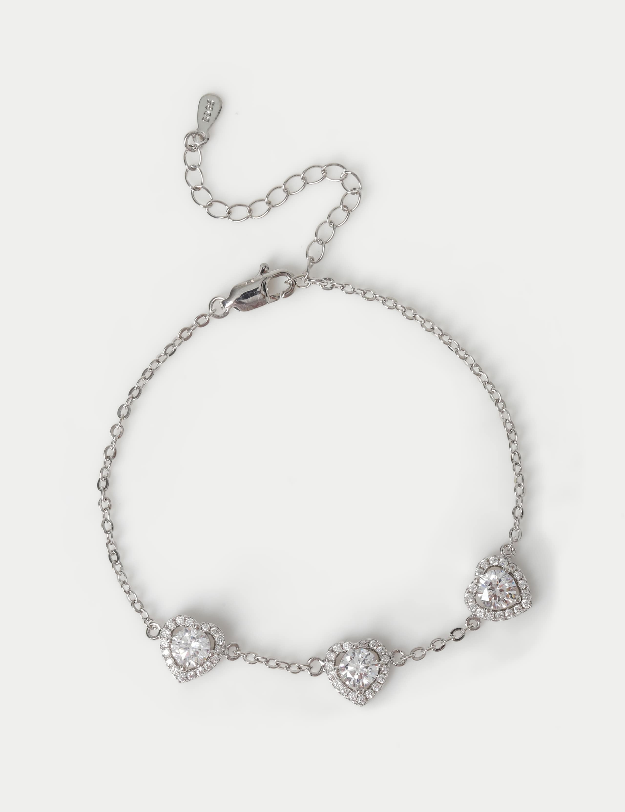 Platinum Plated Heart Bracelet 2 of 2